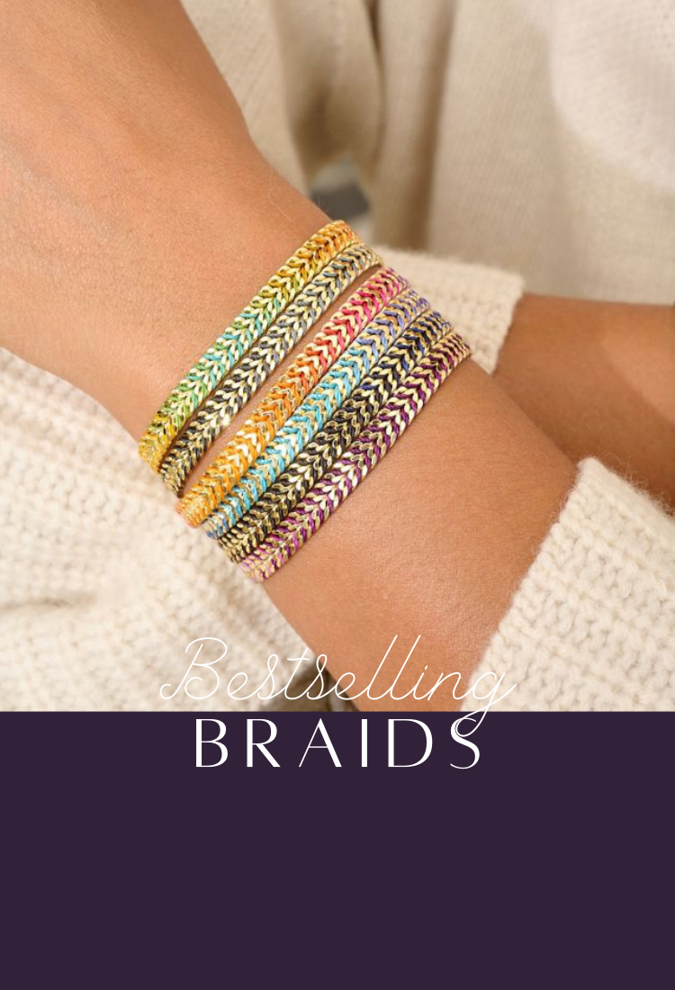 Our braided bracelets collection celebrates the beauty of texture and colour, featuring an array of colourful bracelets that effortlessly complement your style. From intricately woven friendship bracelets to sleek cord and chain combinations, these designs are the perfect balance of casual cool and bold statement-making.