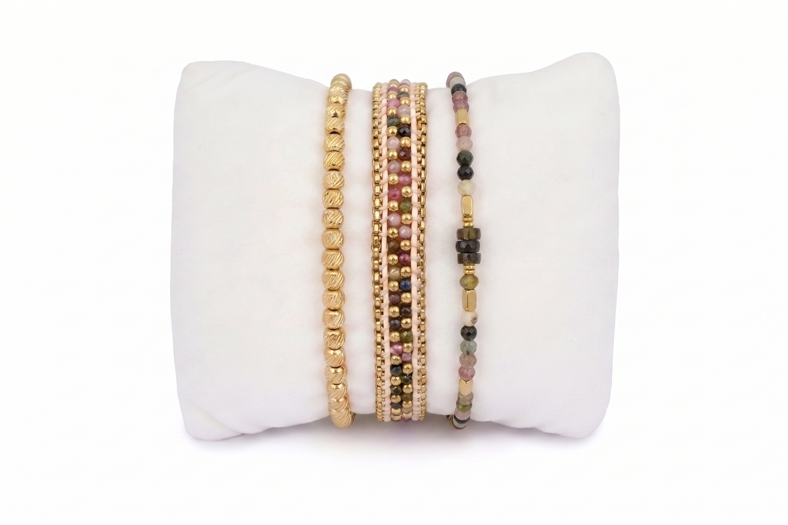 Brava Tourmaline & Gold Bracelet Stack - Boho Betty USA