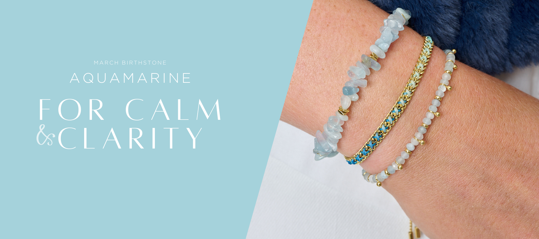 March birthstone aquamarine jewellery from Boho Betty Jewellery