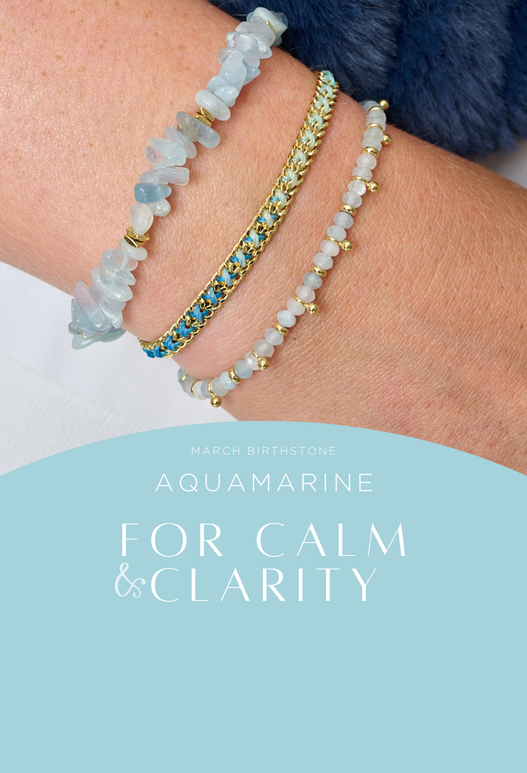 March birthstone aquamarine jewellery from Boho Betty Jewellery