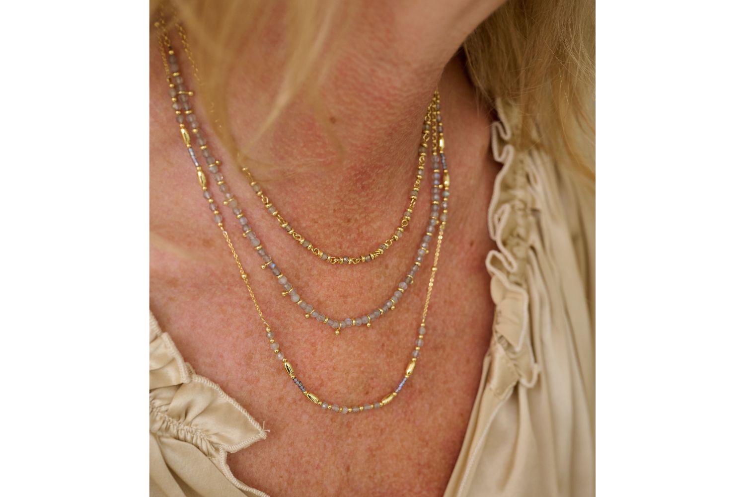 Horus Labradorite Gemstone Gold Necklace