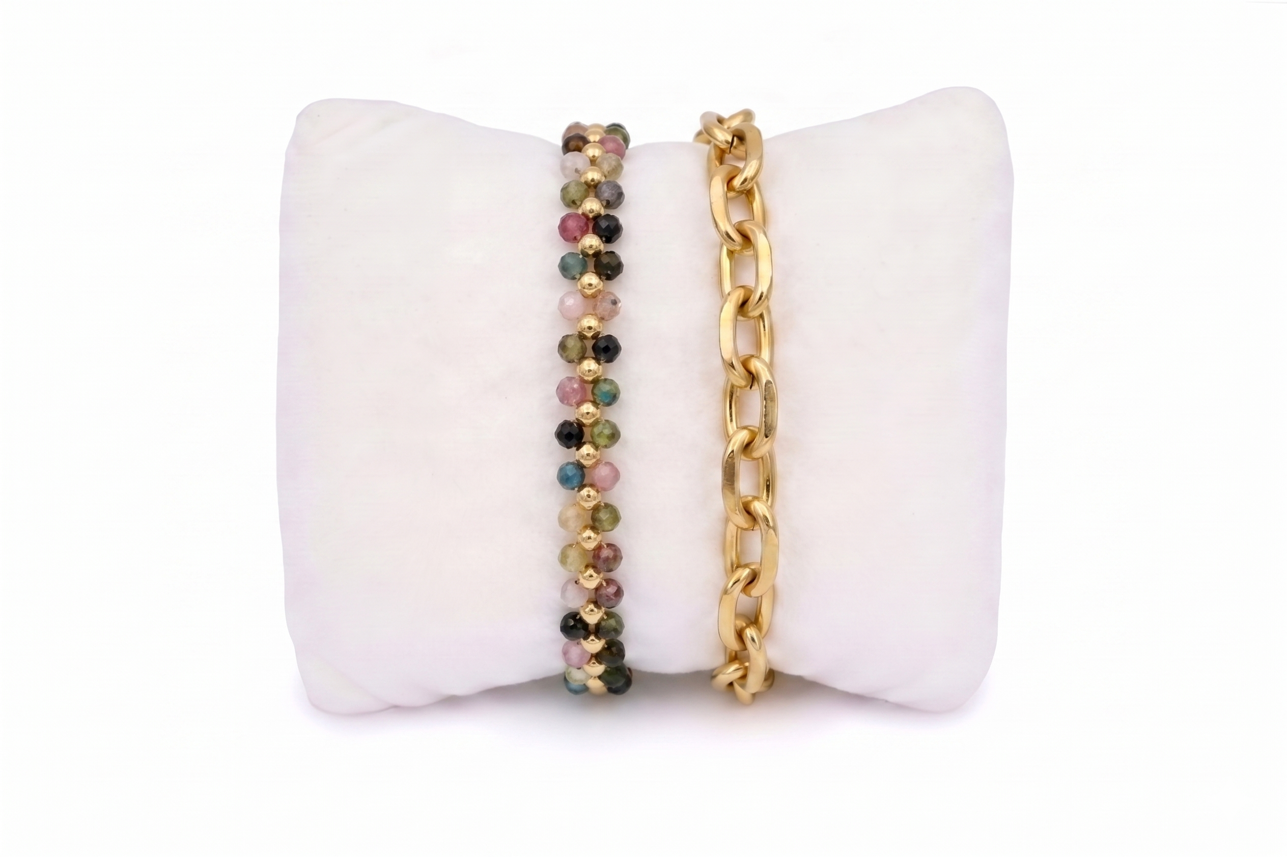 Tanna Tourmaline & Gold Bracelet Stack - Boho Betty USA