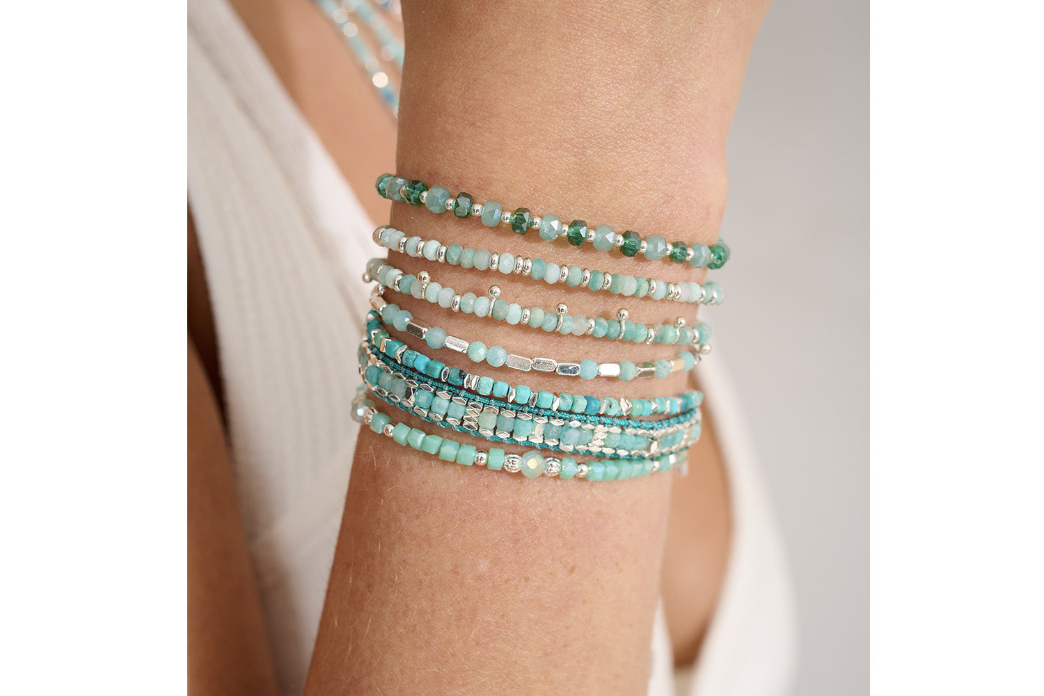 Valentina Amazonite Silver creates a perfect addition to your Amazonite stack of dreams.