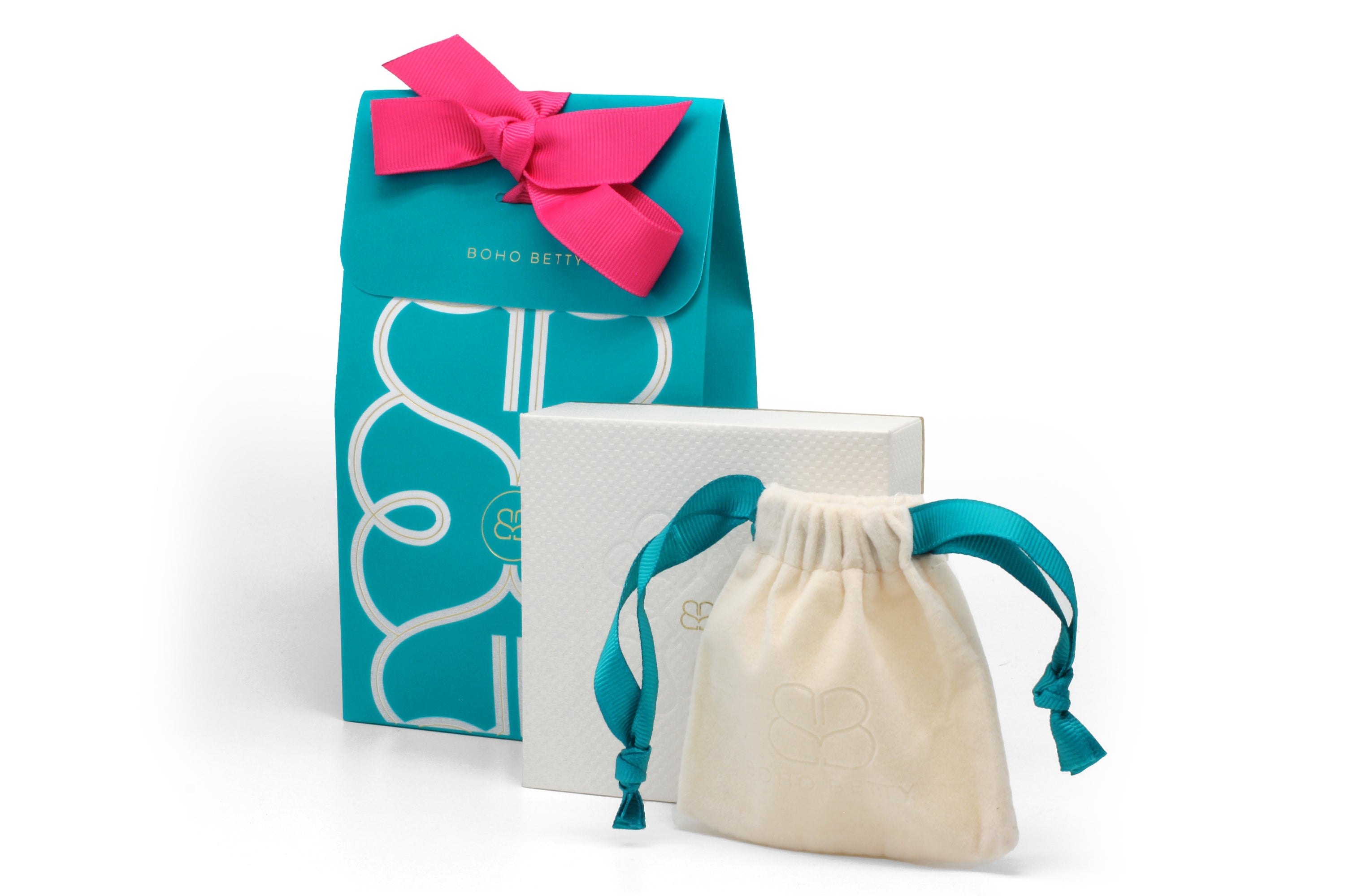 Boho Betty gift packaging, fabulous jewelry gift with colourful boho design.
