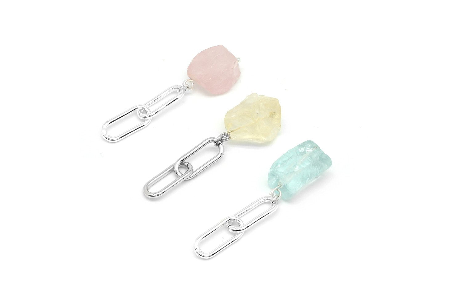 2 Link Silver Stone Extender Aqua - Boho Betty