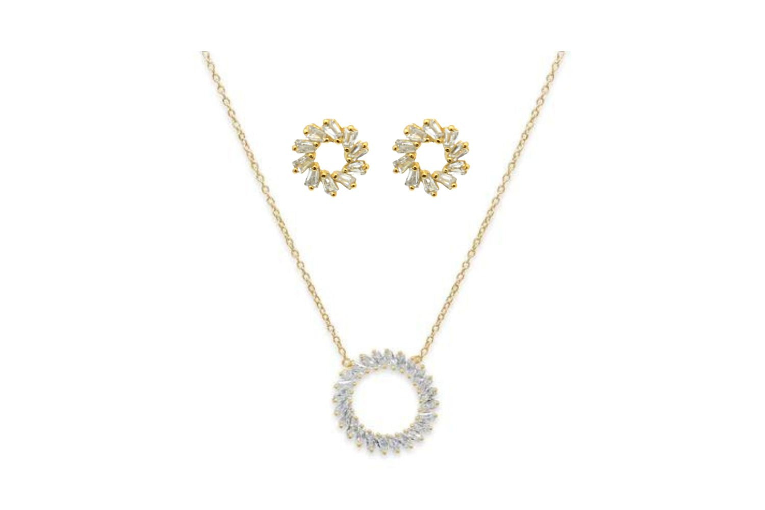 Agavero Gold CZ Necklace & Earring Gift Set - Boho Betty