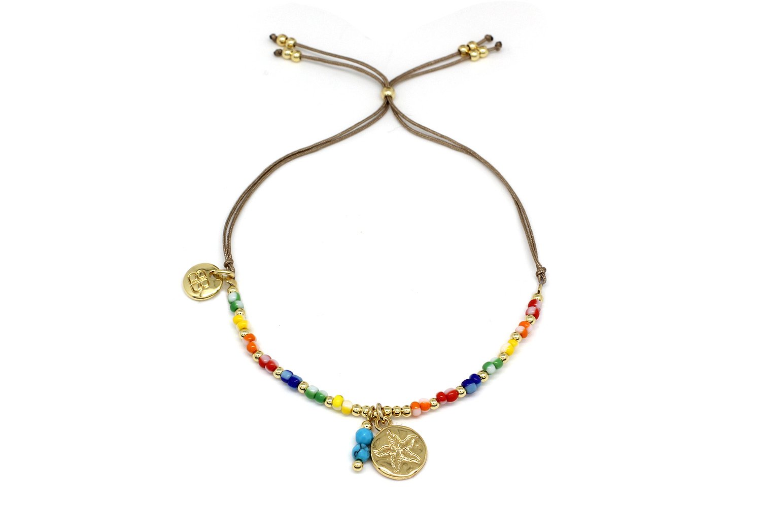 Amrum Multicolour & Gold Charm Bracelet - Boho Betty