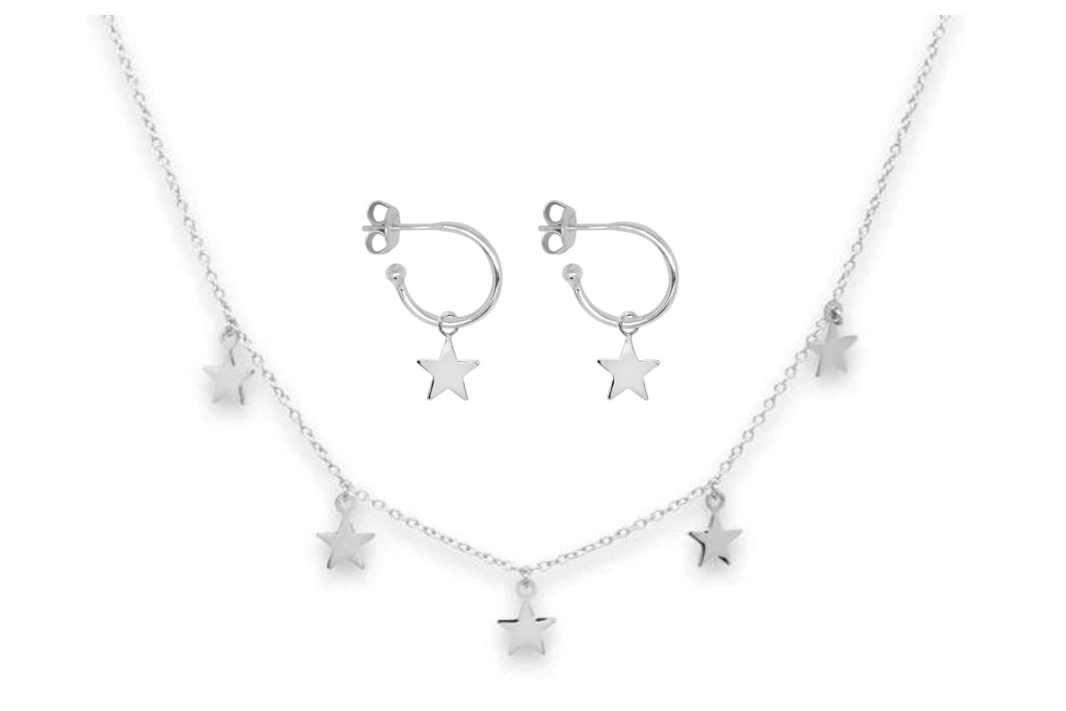 Asti Silver Necklace & Earring Gift Set - Boho Betty