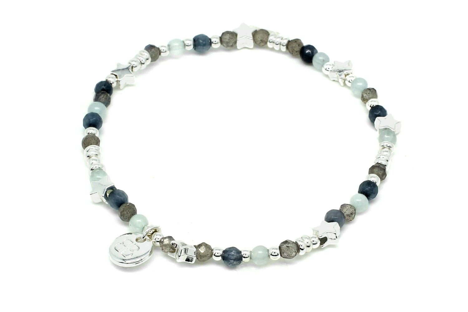 Alcor Silver Stretch Gemstone Bracelet - Boho Betty