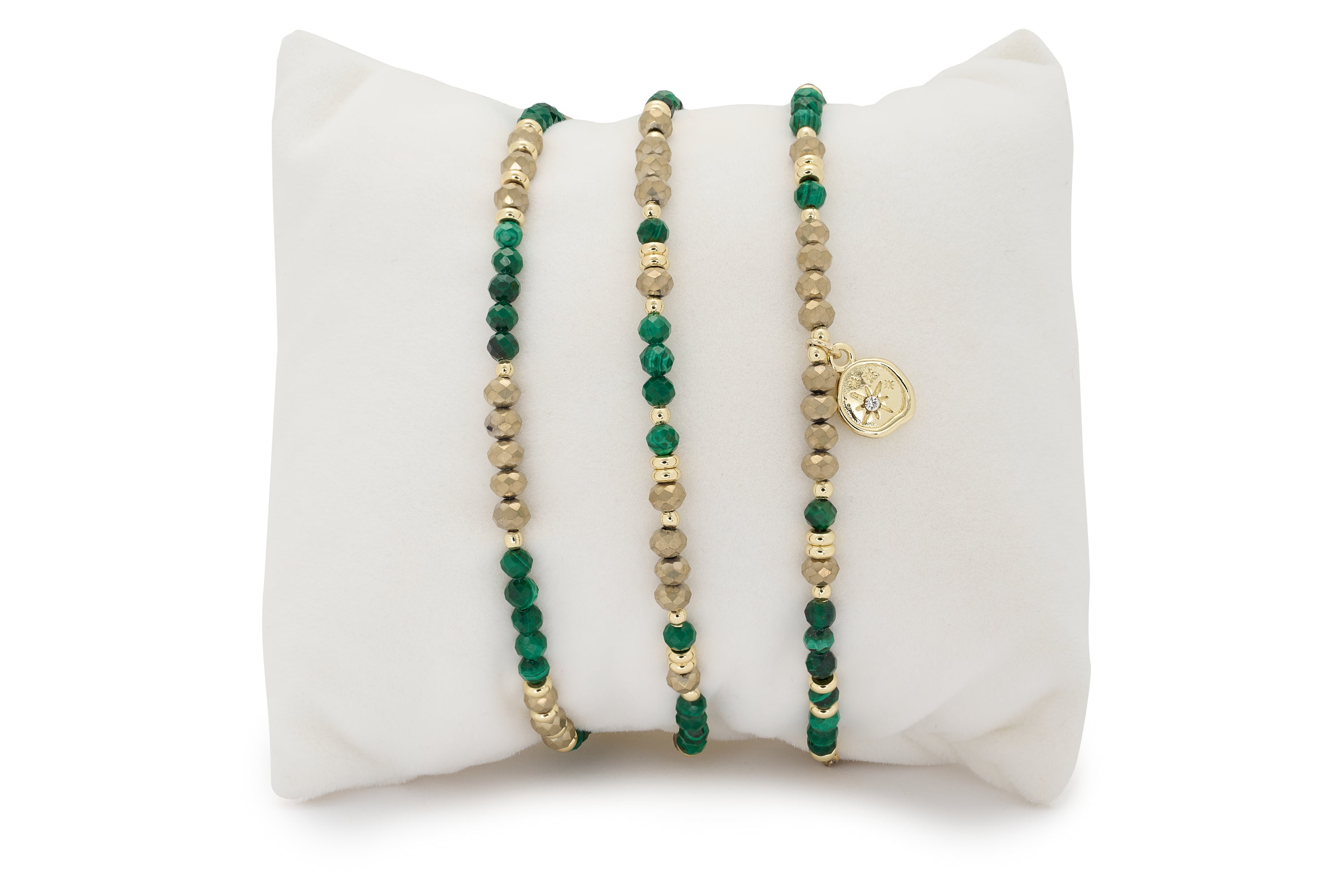 Emerald 3 Layer Bracelet Stack - Boho Betty