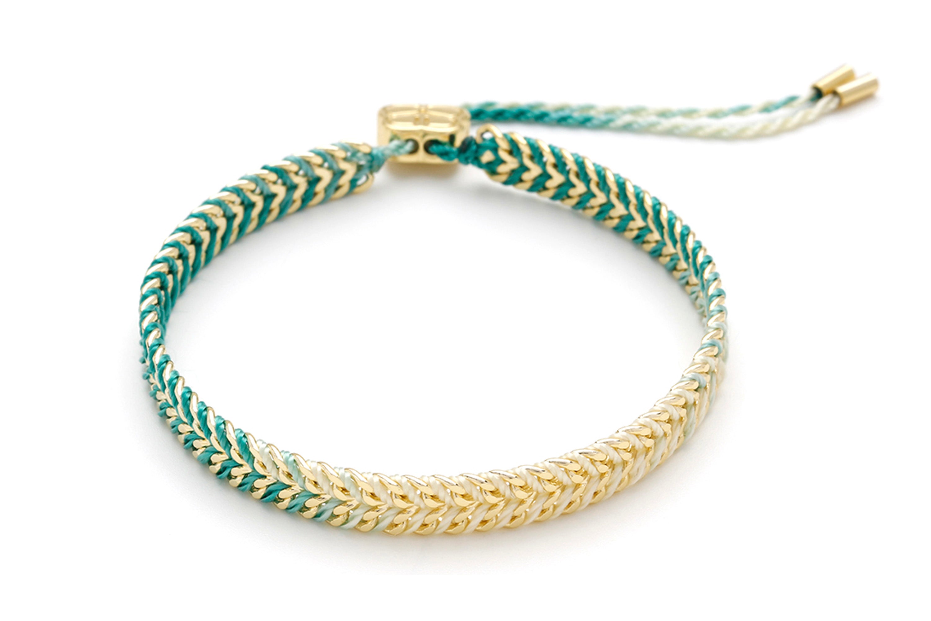 Iztac Green Ombré Gold Woven Bracelet