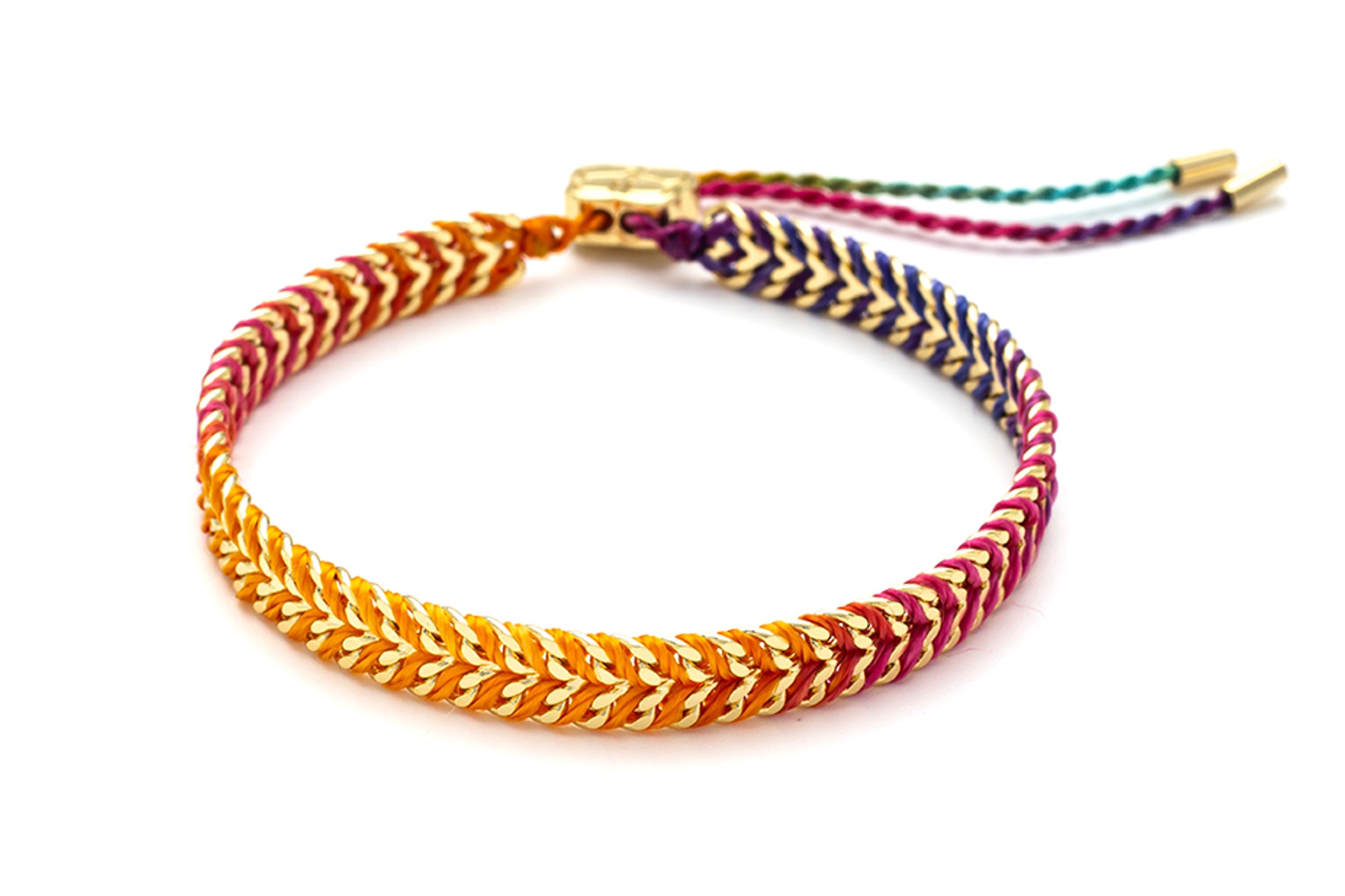 Iztac Tropical Ombré Gold Woven Bracelet