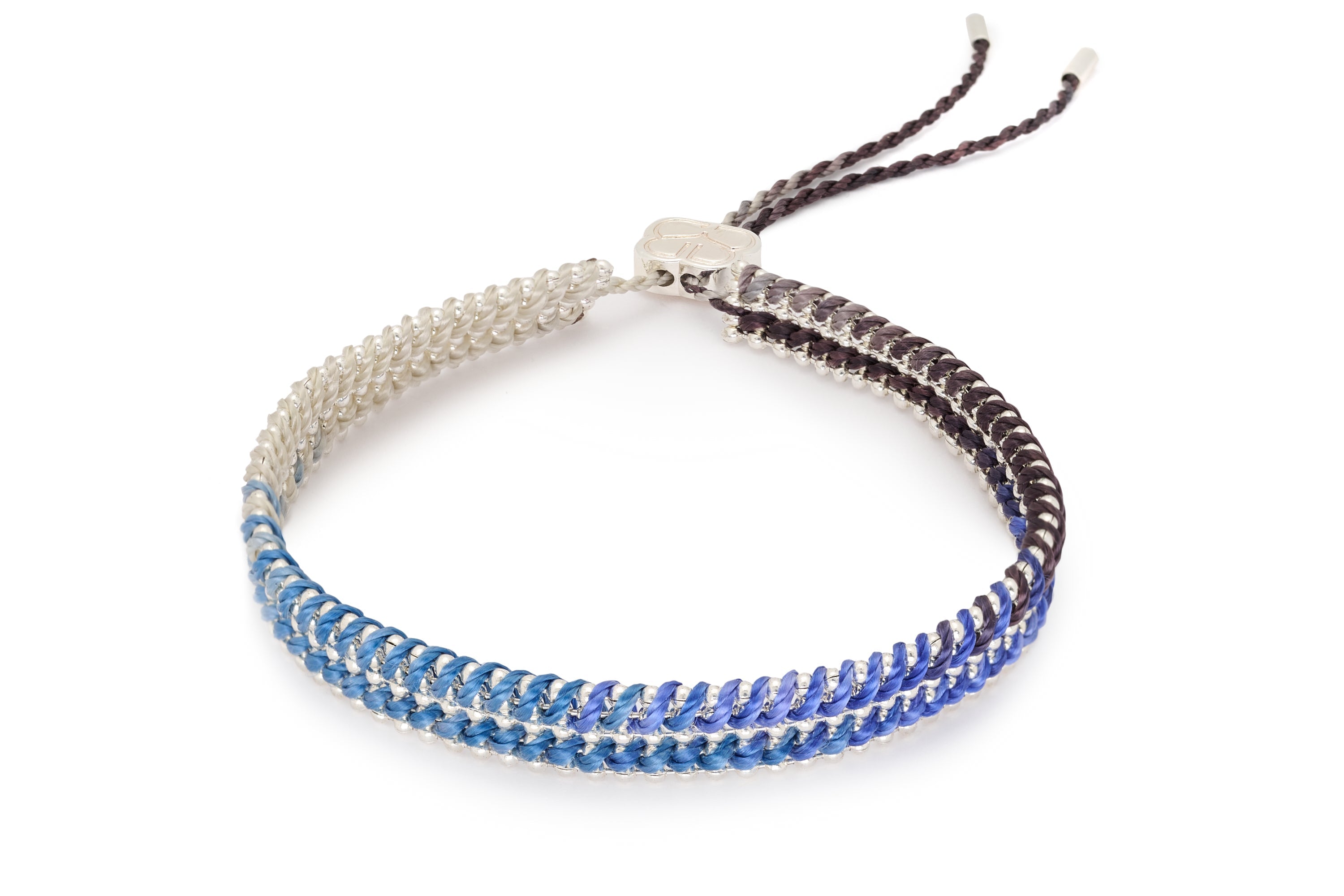 Iztac Denim Ombré Silver Bracelet - Boho Betty