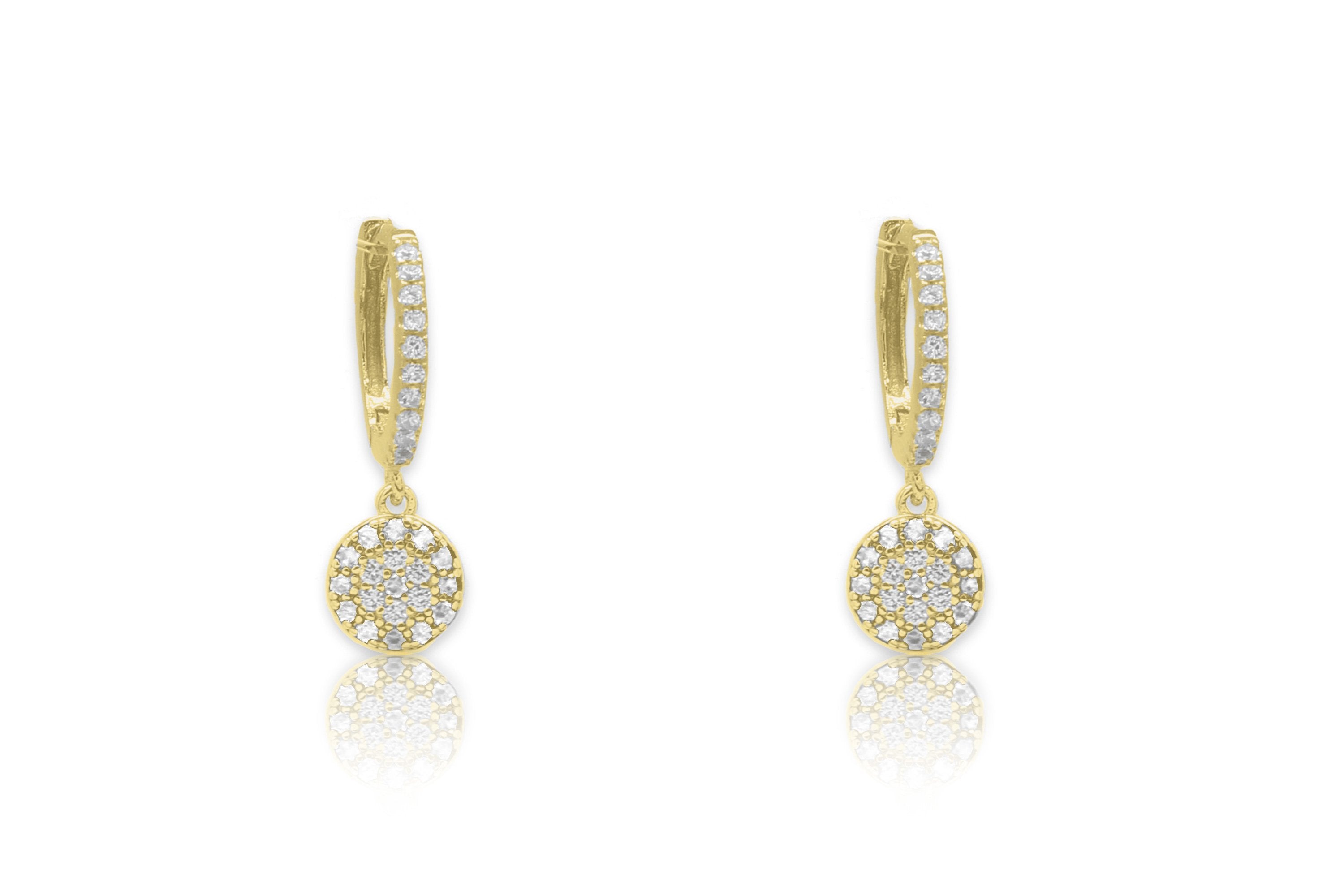 Balan Gold CZ Drop Huggies - Boho Betty USA
