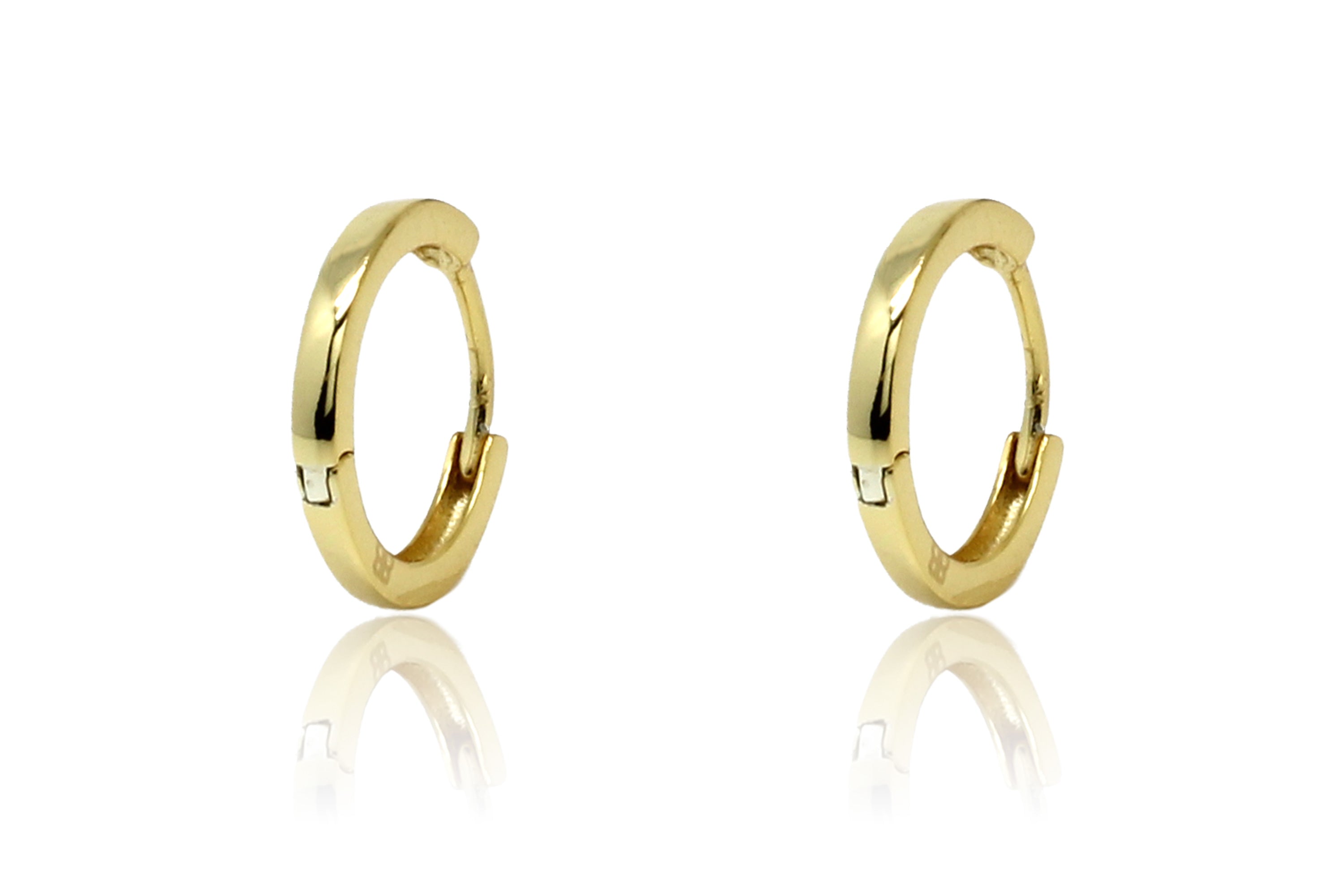 Dorval Gold Plain Hoop Huggie Earrings - Boho Betty