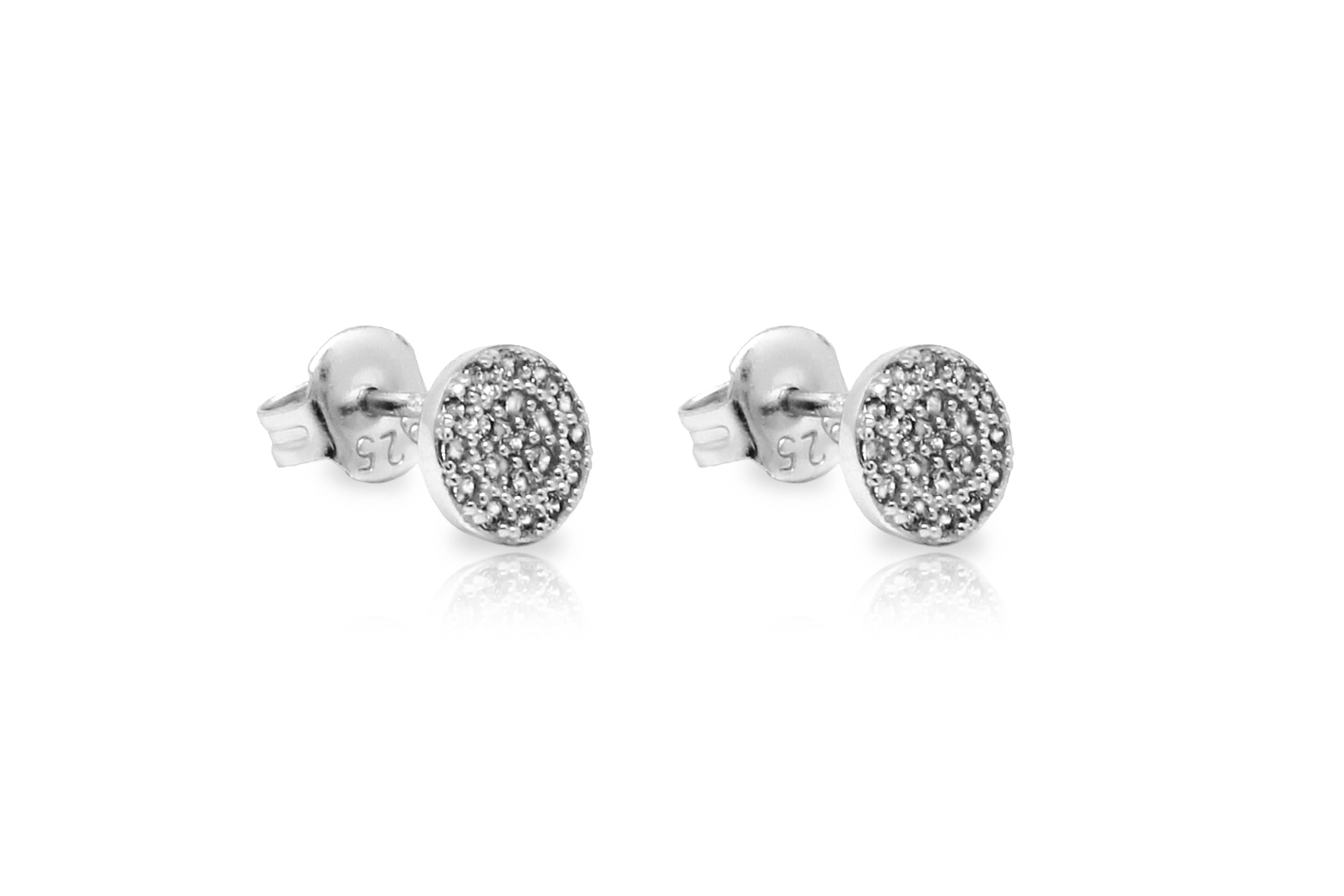 Ranaut Clear CZ Silver Stud Earrings - Boho Betty