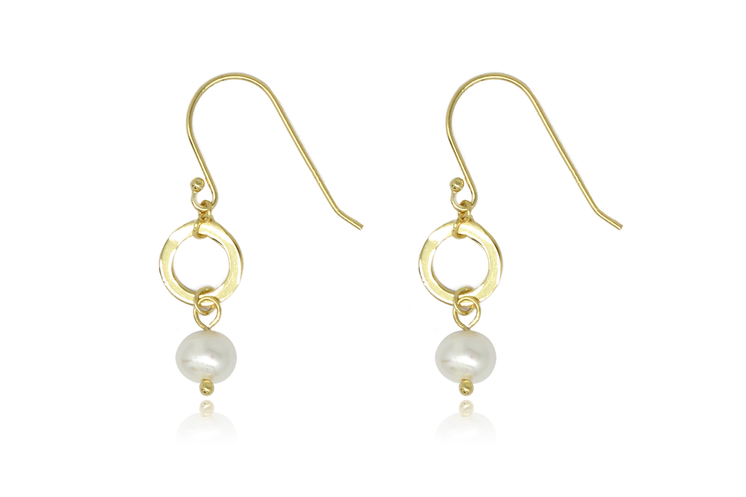 Ritter Gold Pearl & Circle Drop Earrings - Boho Betty