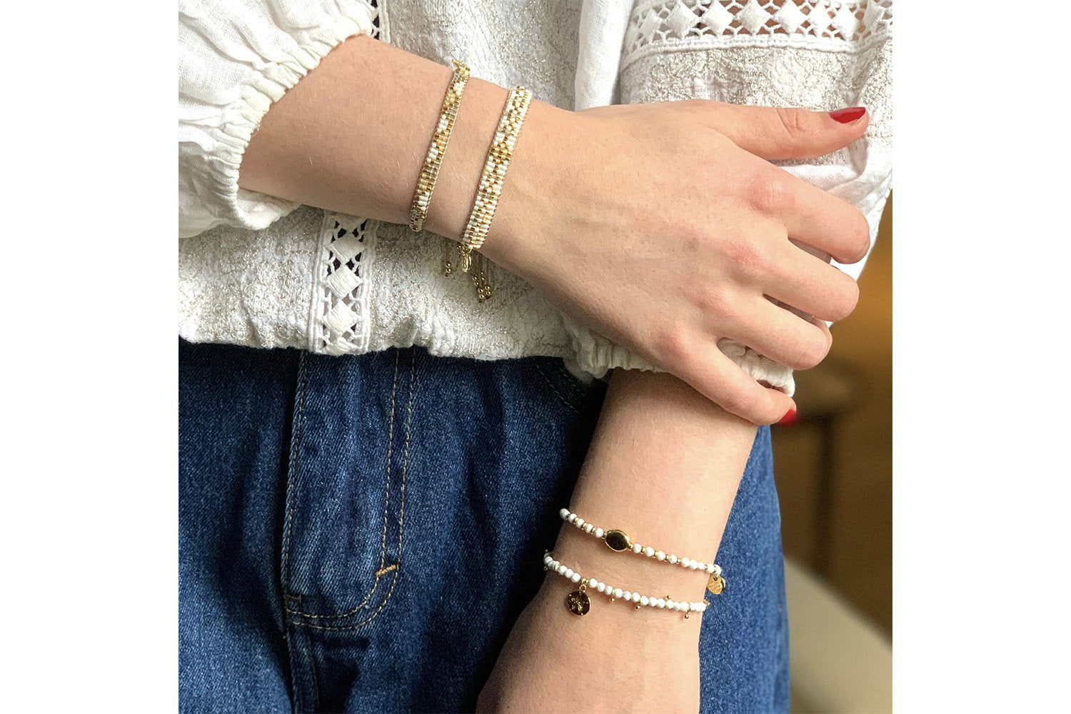 Matira Gold Beaded Friendship Bracelet - Boho Betty