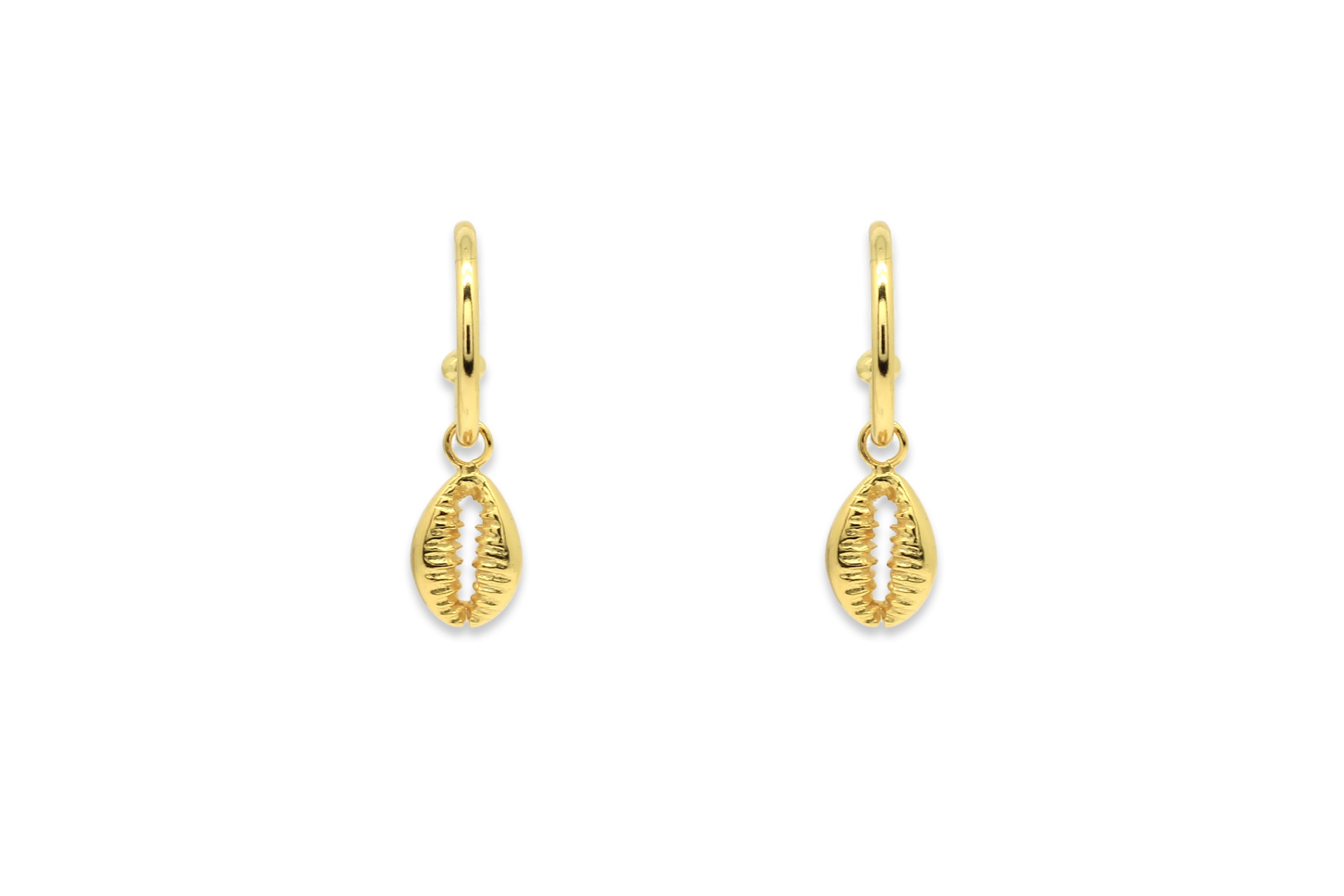 Tatyana Gold Shell Half Hoop Earrings - Boho Betty