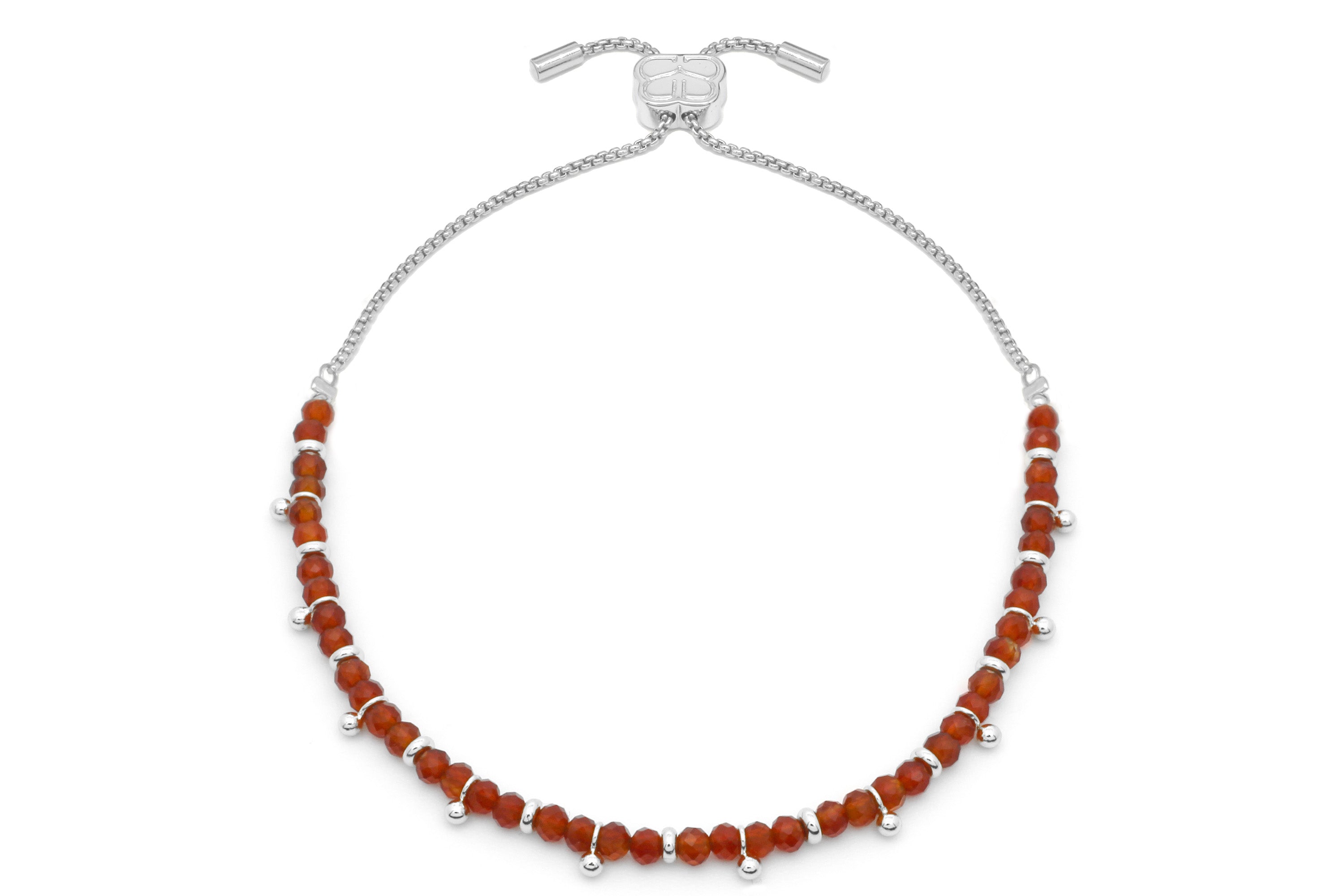 Harmony Carnelian Silver Bracelet - Boho Betty