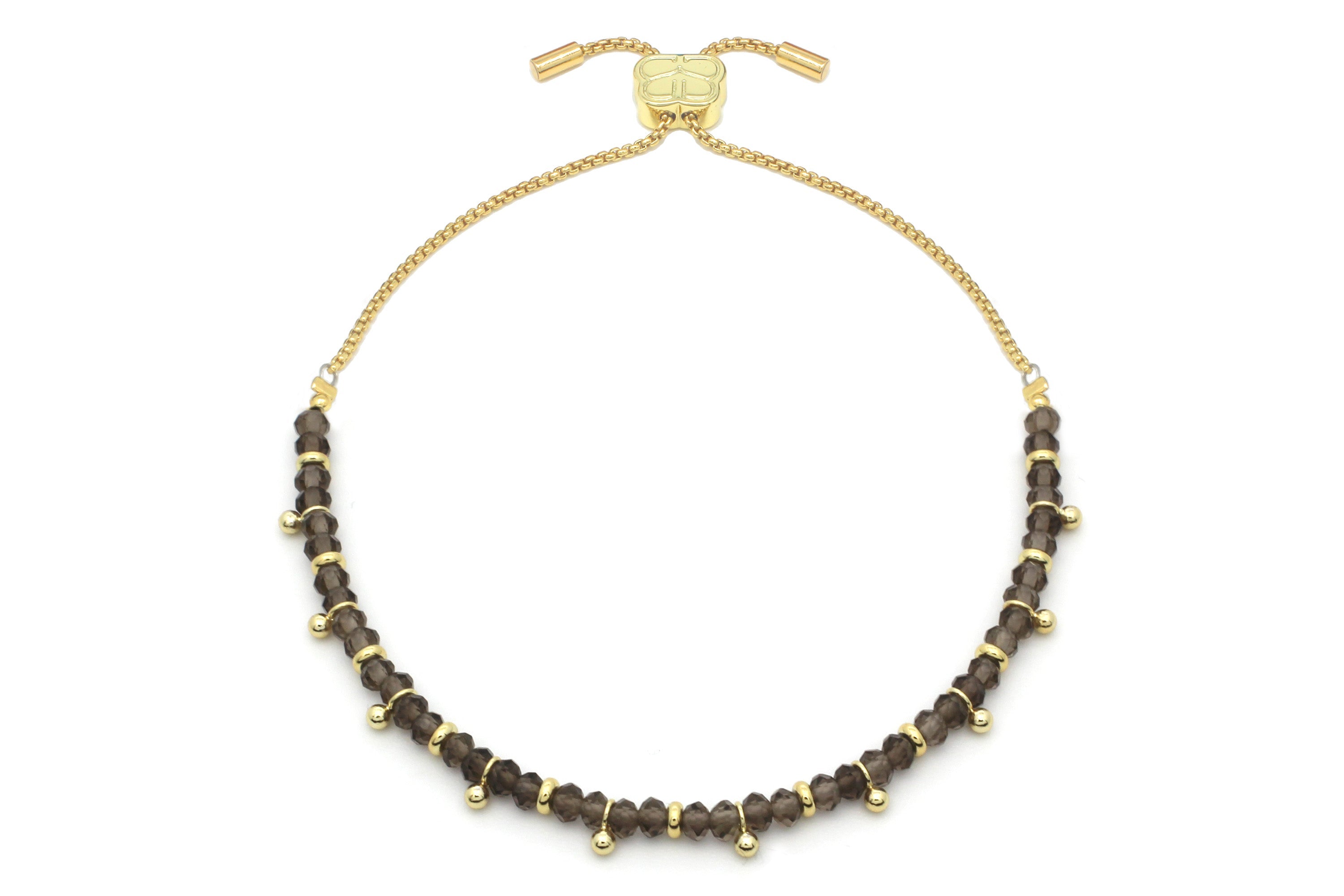 Harmony Smokey Quartz Gold Bracelet - Boho Betty