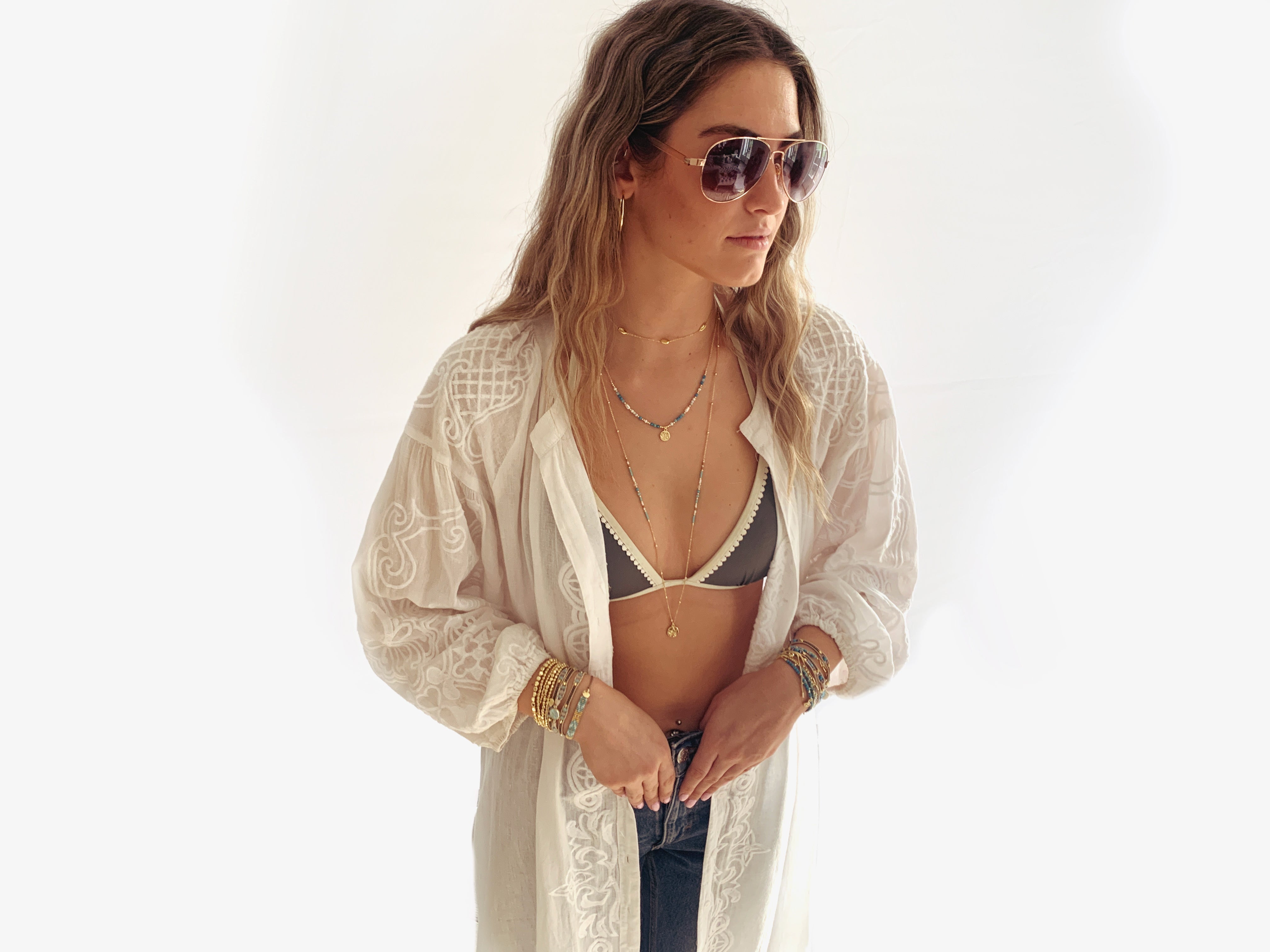 Paloma Gold Triple Shell Choker - Boho Betty