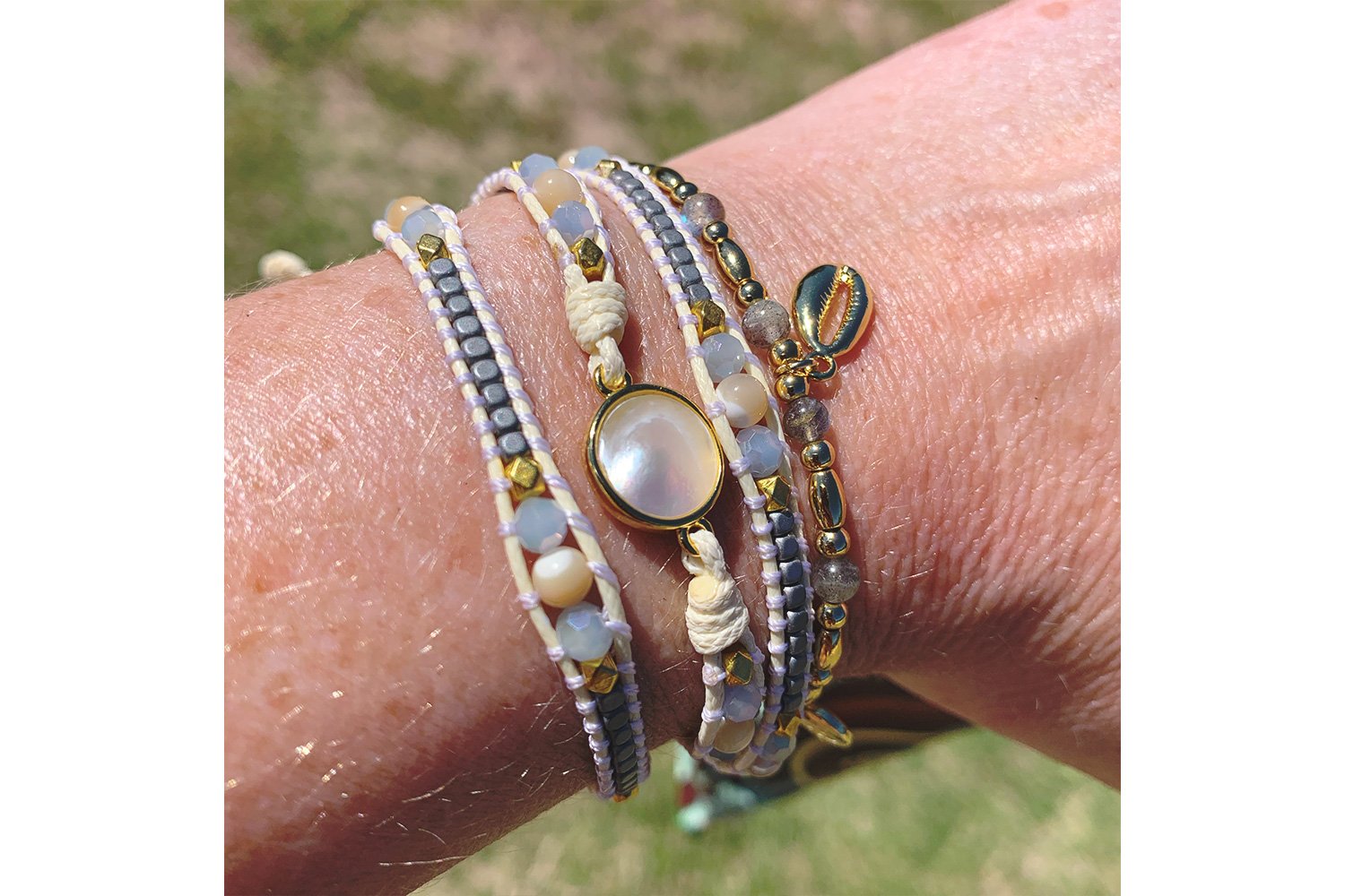 America Labradorite & Semi Precious Stone Wrap Bracelet - Boho Betty USA