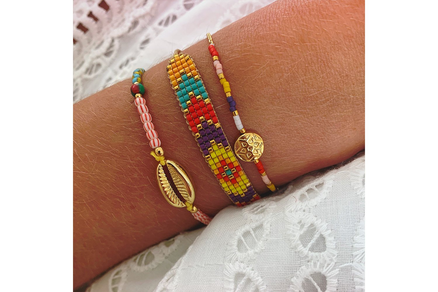 Clausena Multicolour Miyuki Bead Friendship Bracelet - Boho Betty USA
