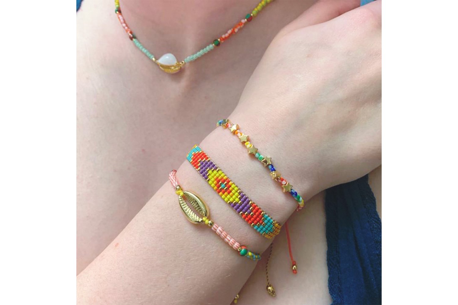 Shine 5 Row Multicolour Miyuki Bead Bracelet - Boho Betty USA