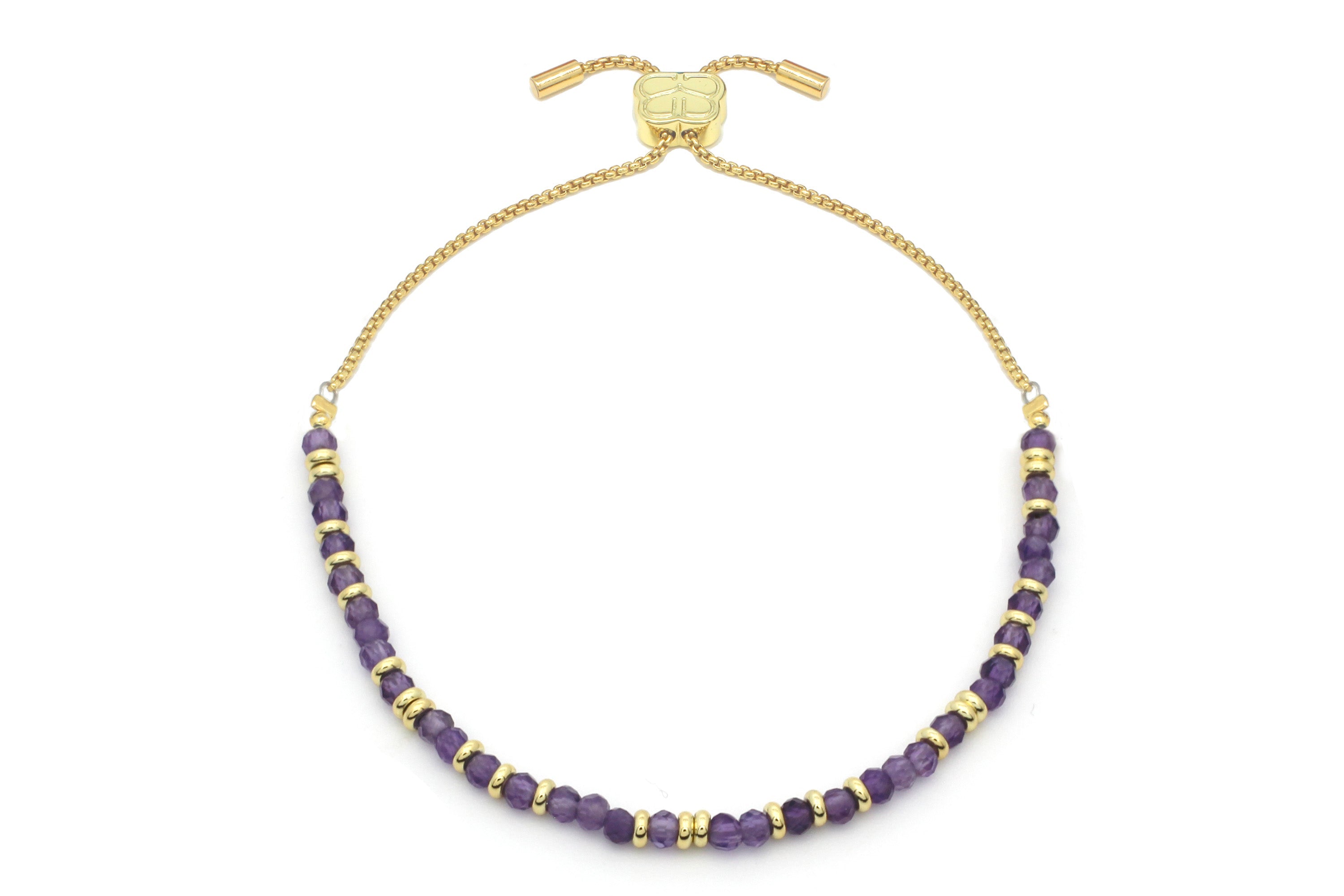 Mystical Amethyst Gold Bracelet - Boho Betty