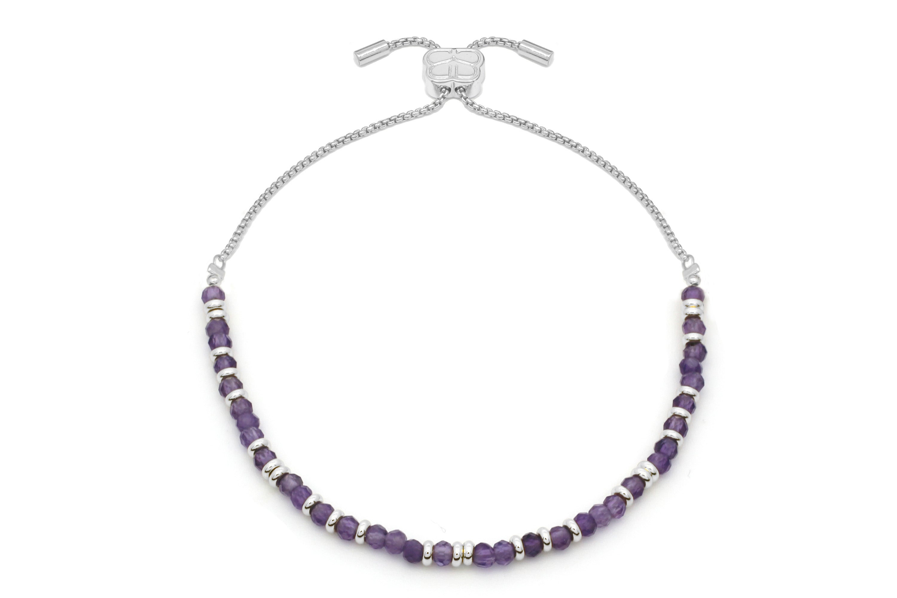 Mystical Amethyst Silver Bracelet - Boho Betty