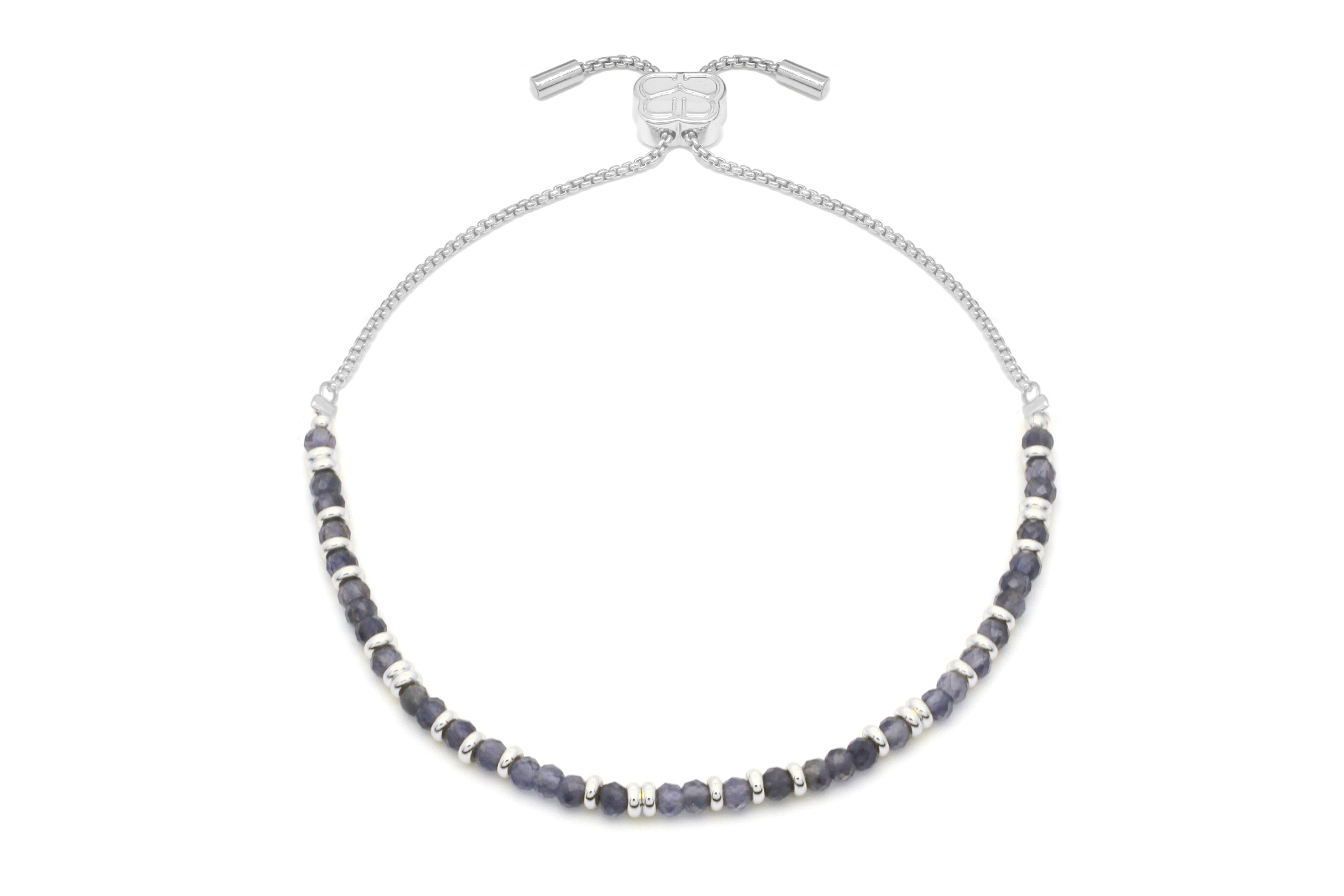 Mystical Iolite Silver Bracelet - Boho Betty