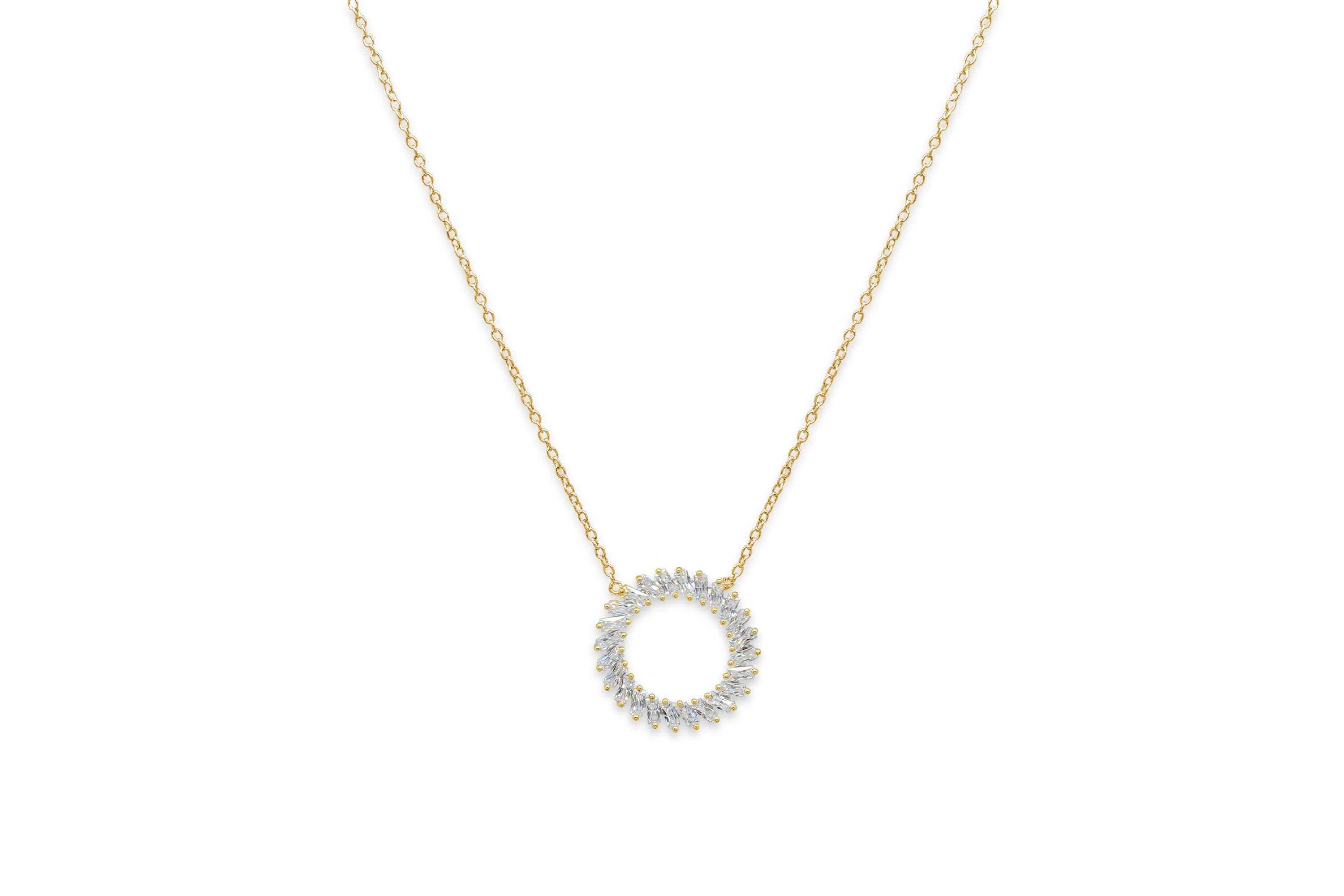 Agavero Gold CZ Disc Necklace - Boho Betty