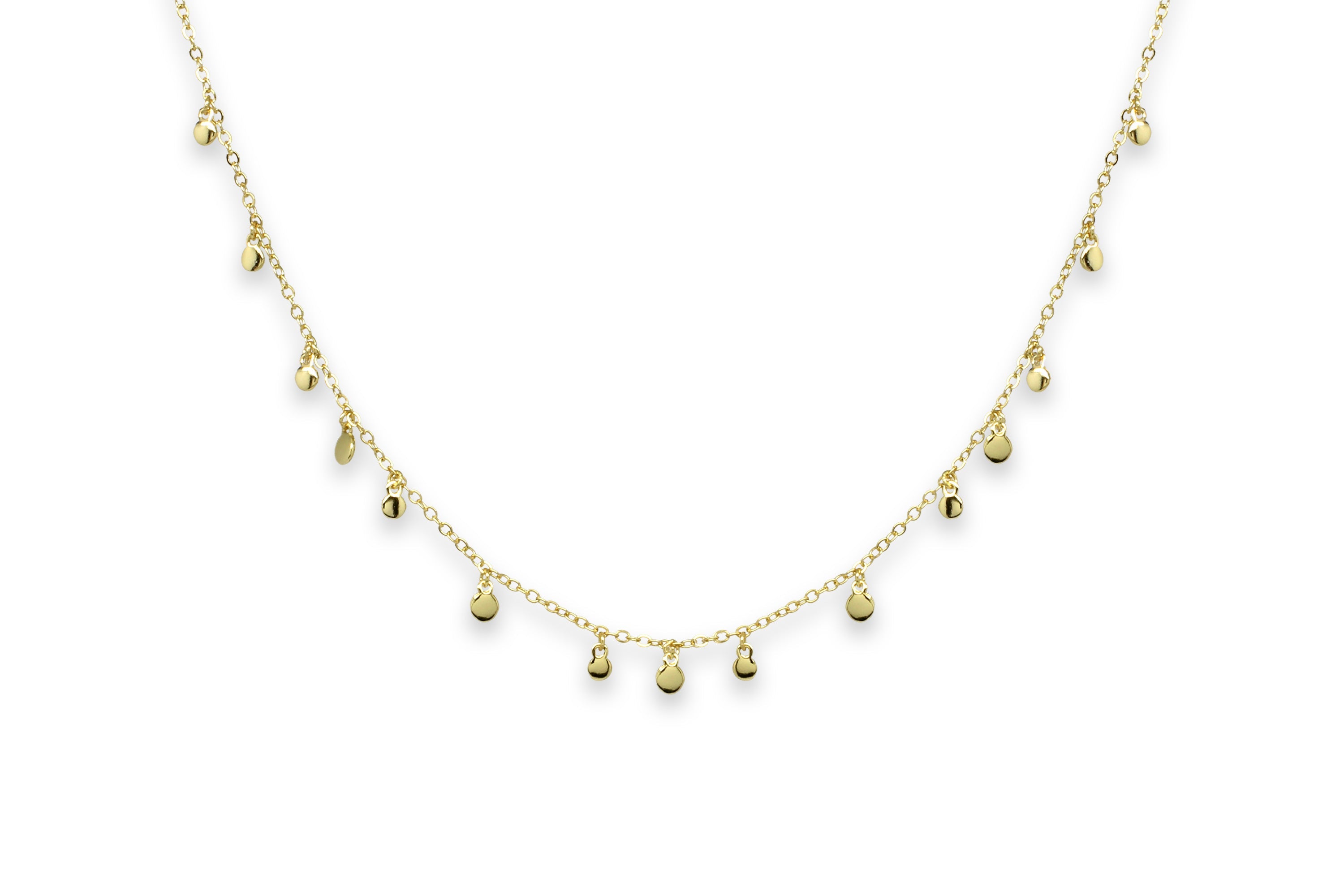 Armagnac Gold Plated Sterling Disc Charm Necklace - Boho Betty