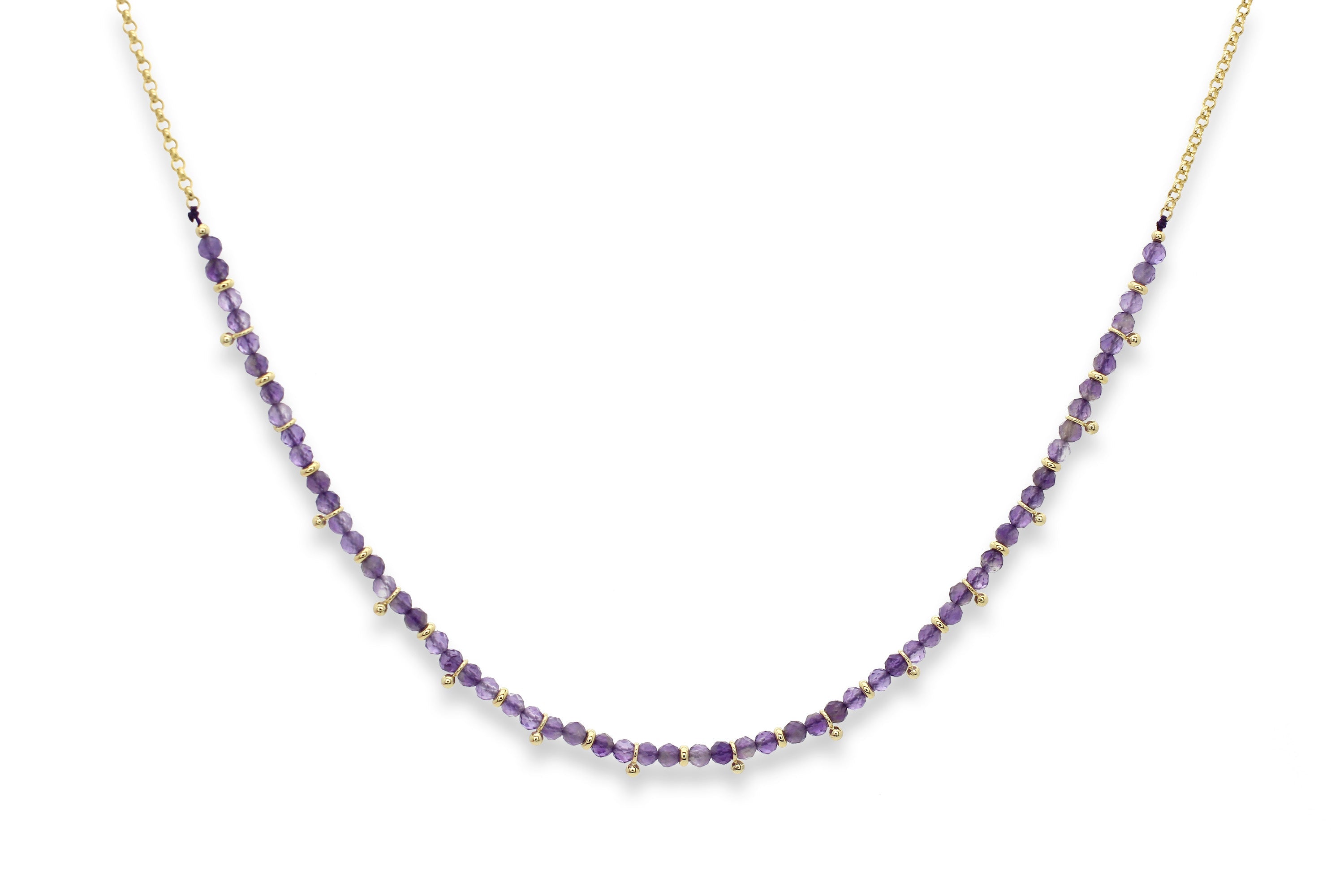 Salus Amethyst Gemstone Gold Necklace - Boho Betty