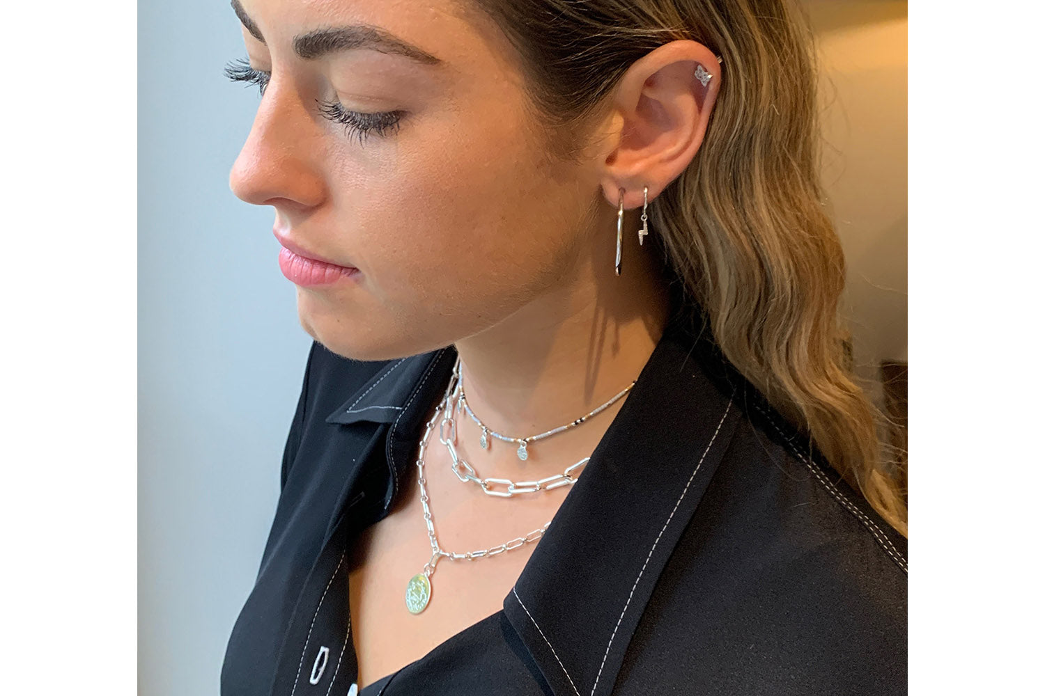 Notus Silver Chunky Chain Medium Length Necklace - Boho Betty