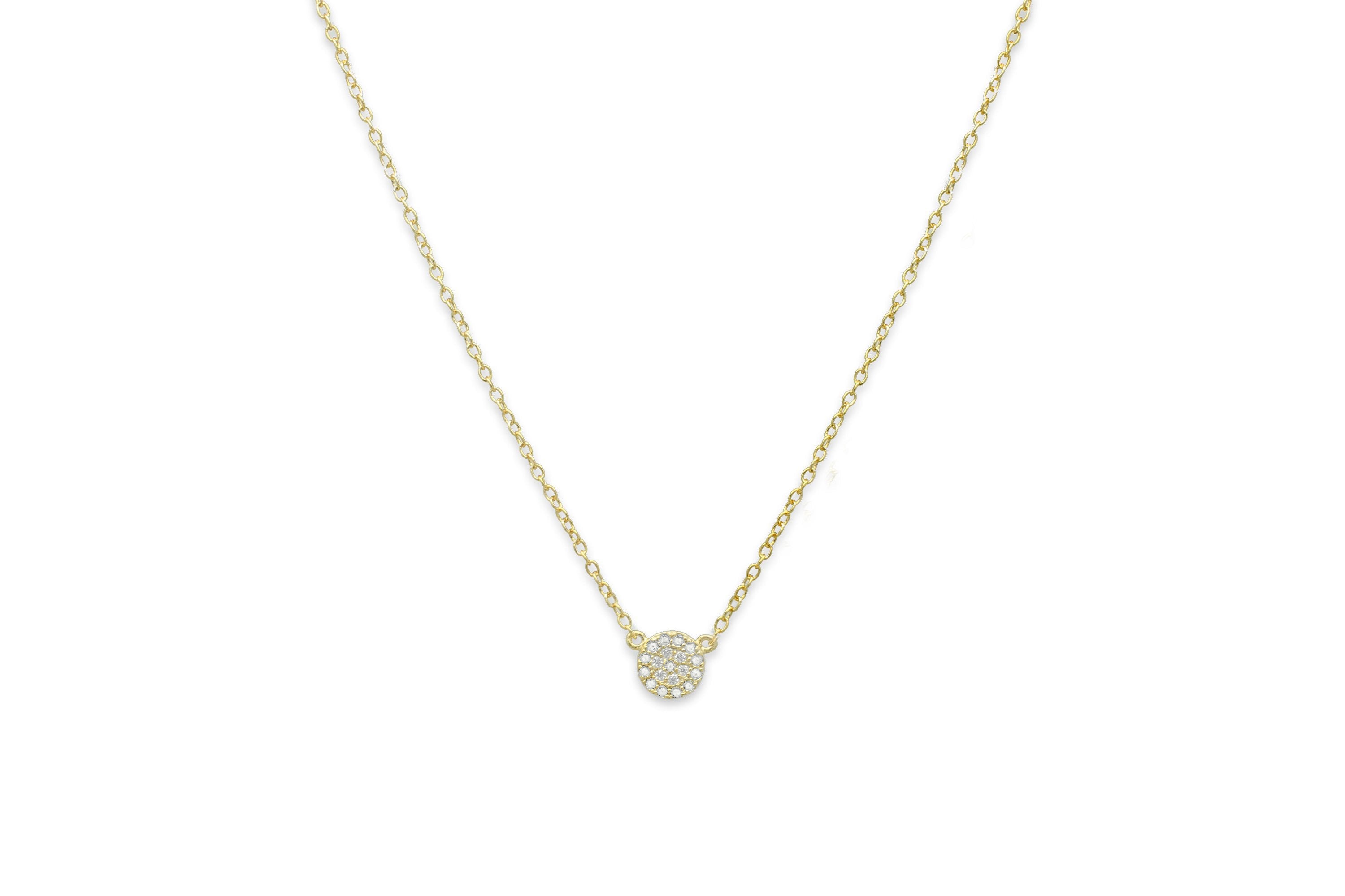 Marnier Gold Clear Disc Necklace - Boho Betty