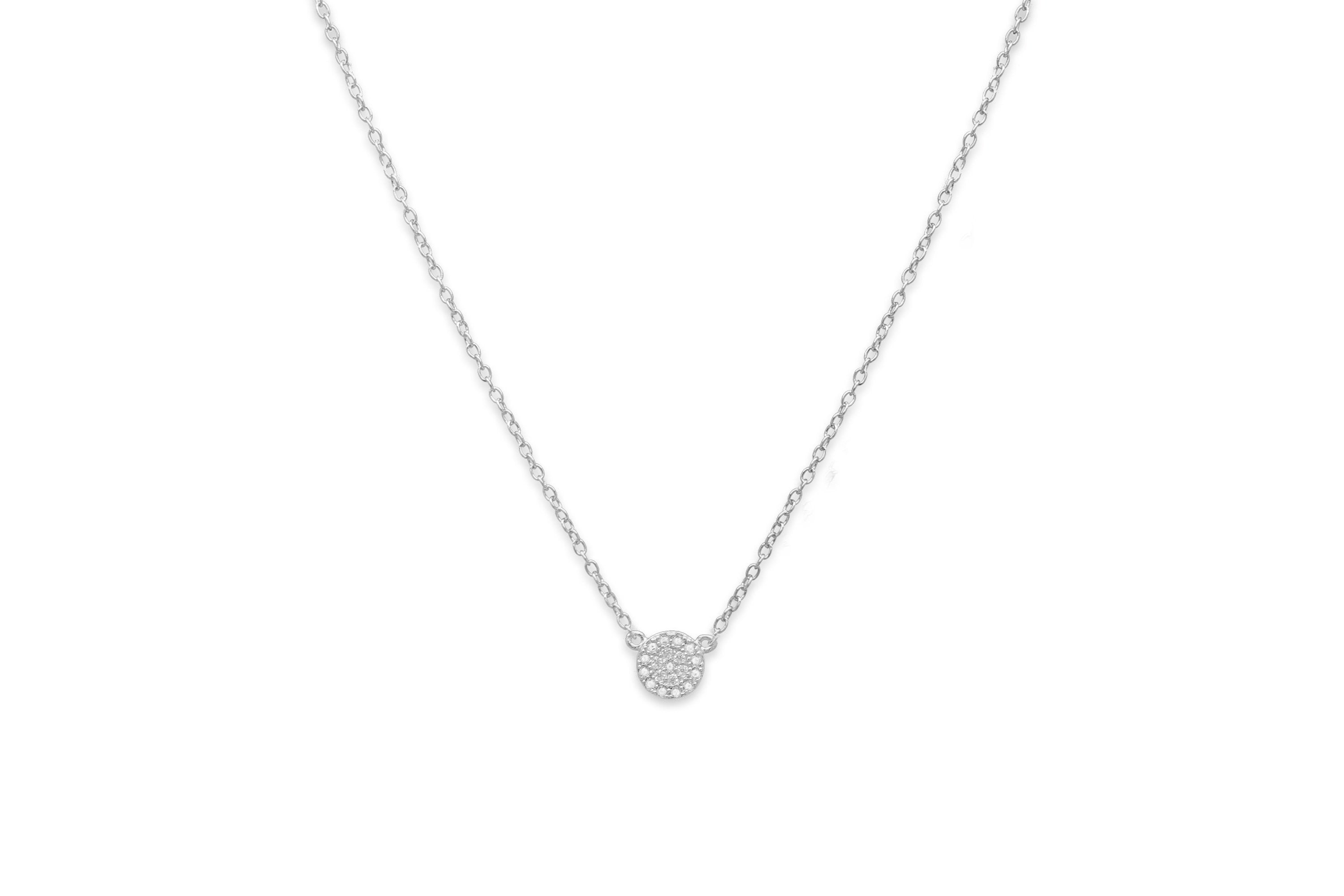 Marnier Silver Clear Disc Necklace - Boho Betty