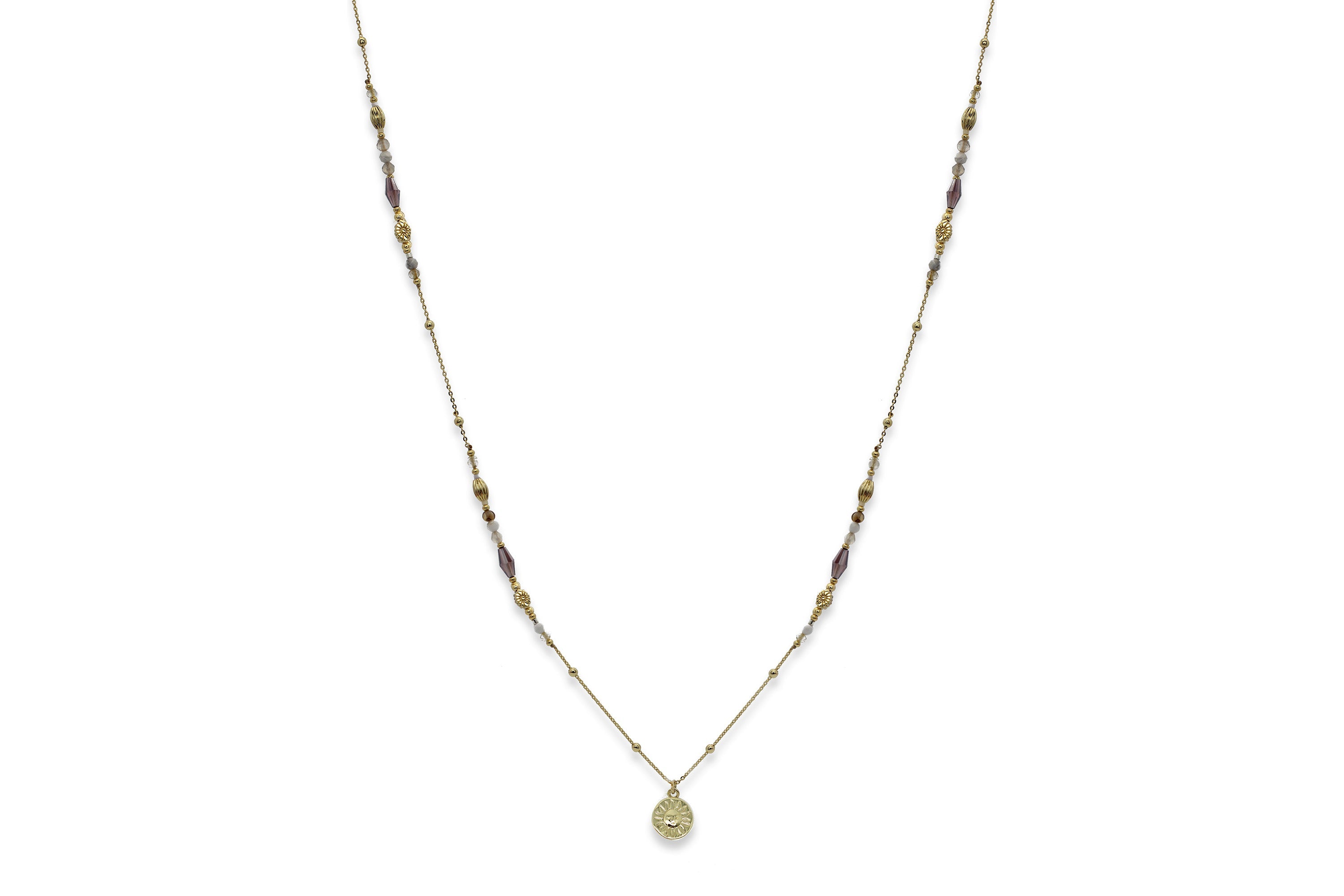 Sophia Gemstone Long necklace - Boho Betty