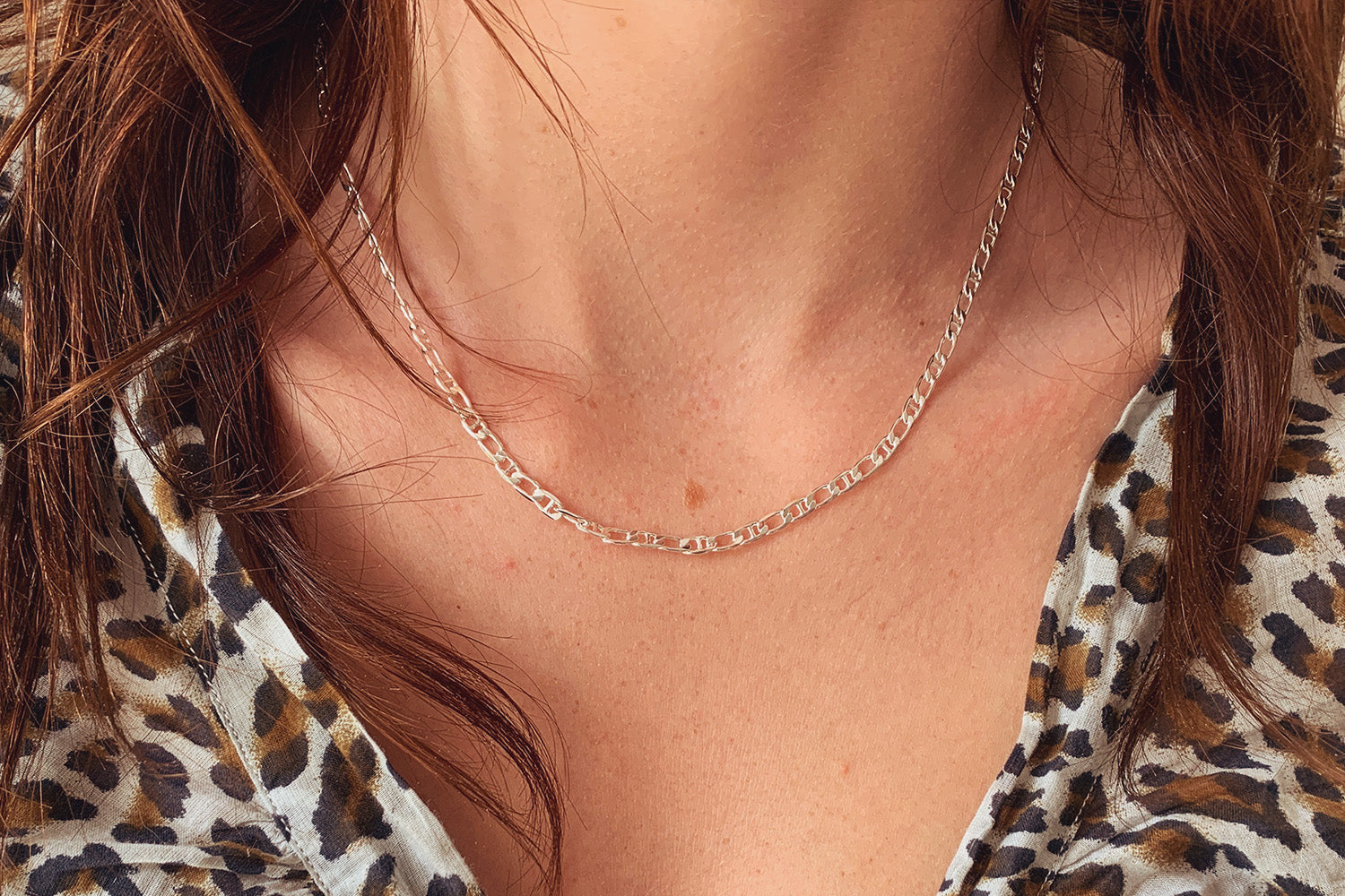 Sobek Silver Link Chain Necklace - Boho Betty