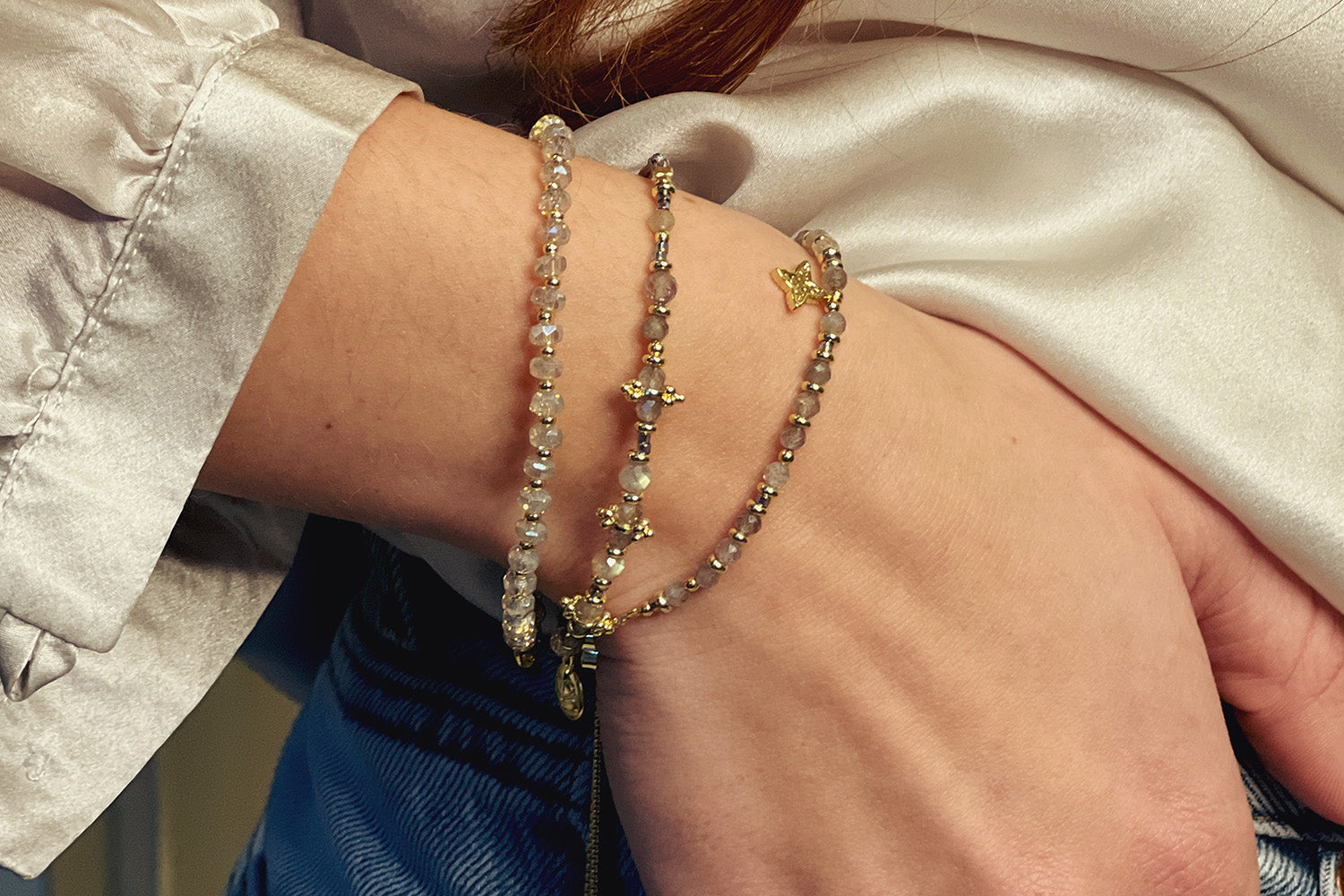 Aegis Labradorite Gold Bracelet - Boho Betty