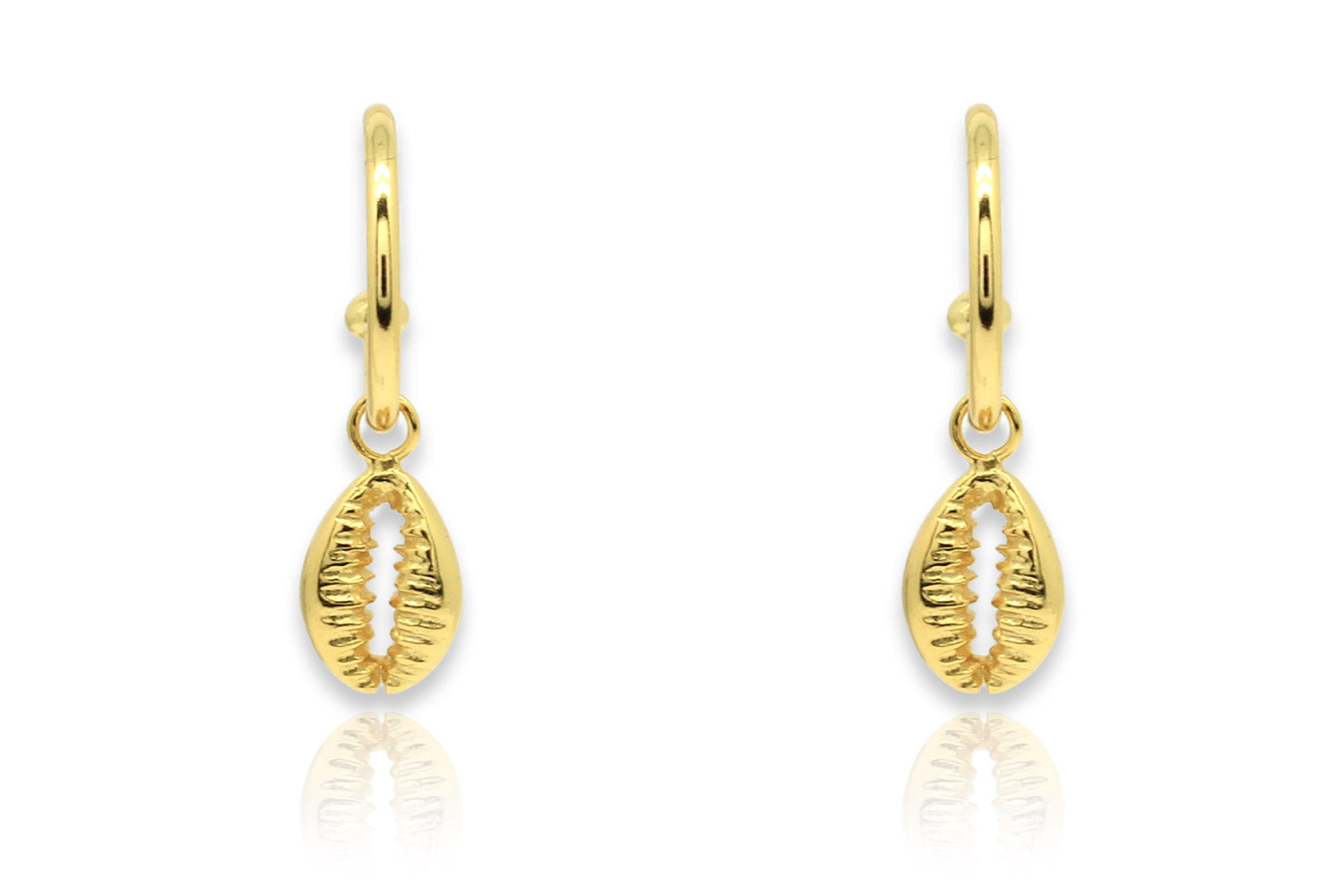 Tatyana Gold Shell Half Hoop Earrings - Boho Betty