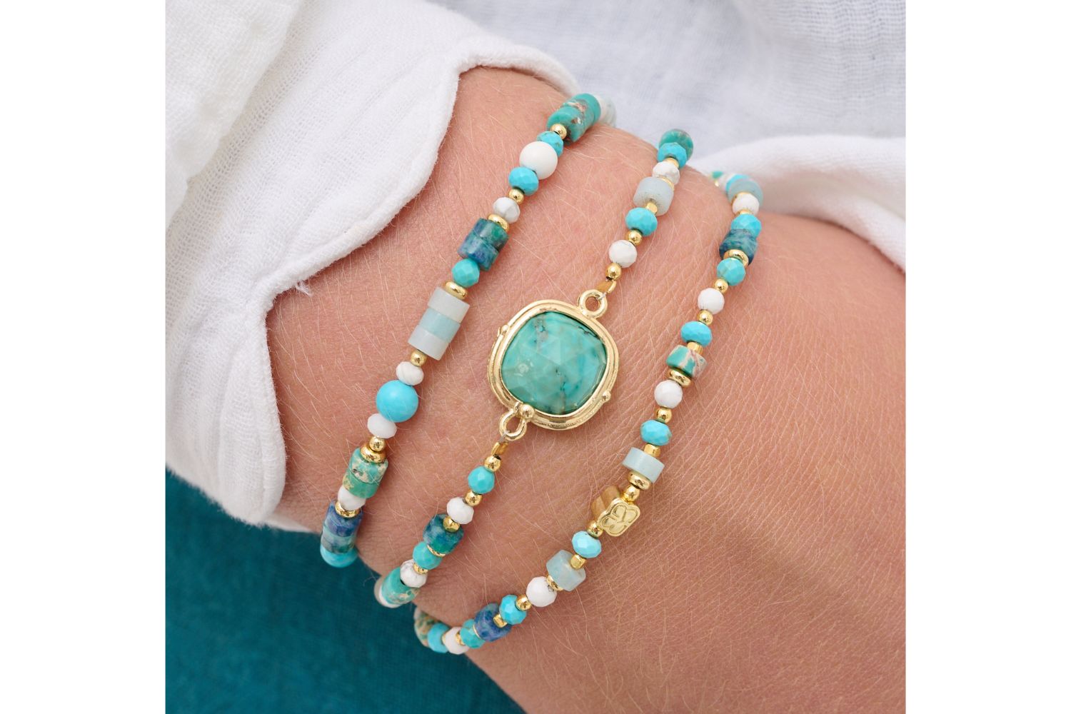 Beryl Blue Gemstone Bracelet - Boho Betty USA