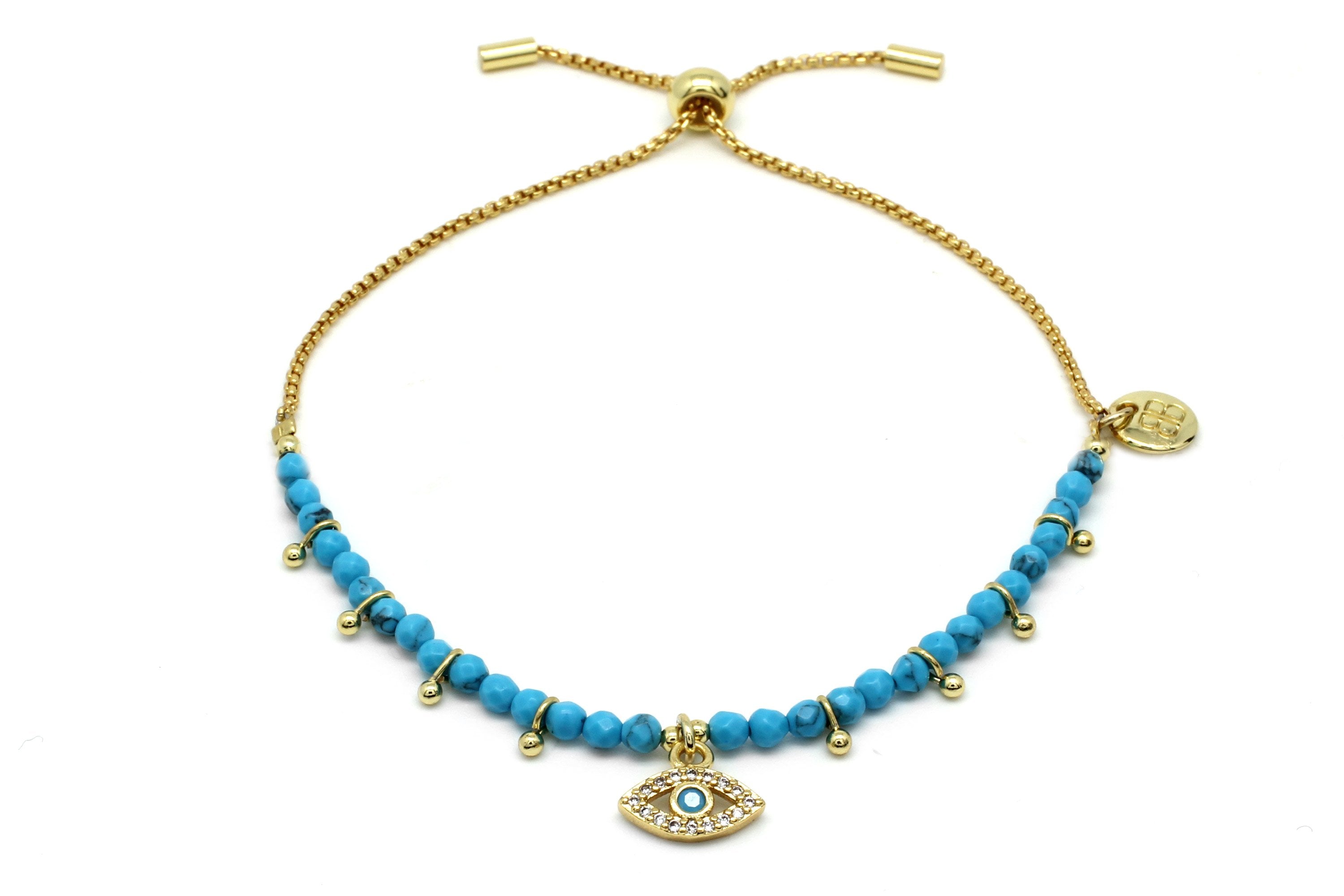 Brela Blue Evil Eye Charm Bracelet - Boho Betty