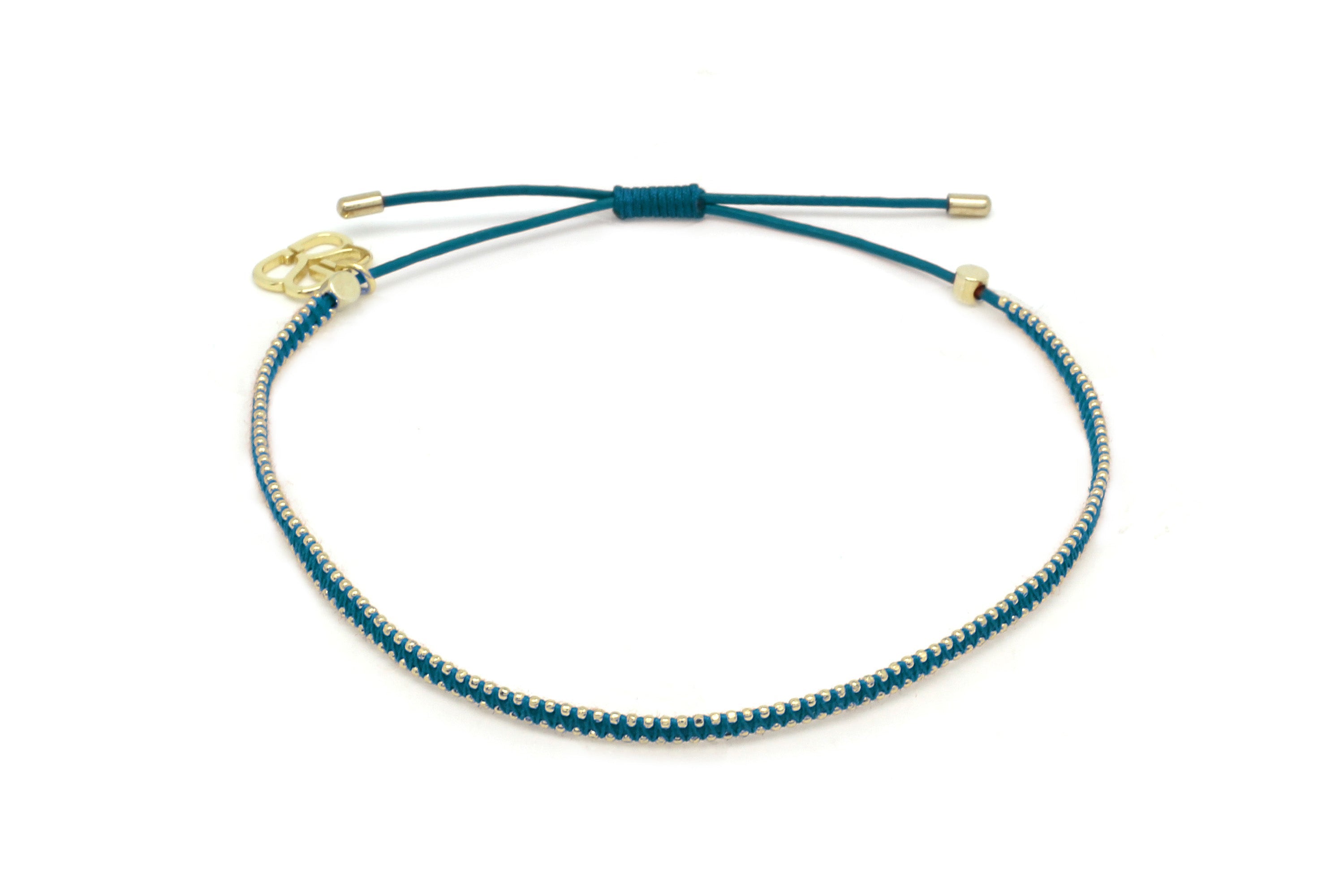 Euphonium Turquoise & Gold Woven Bracelet