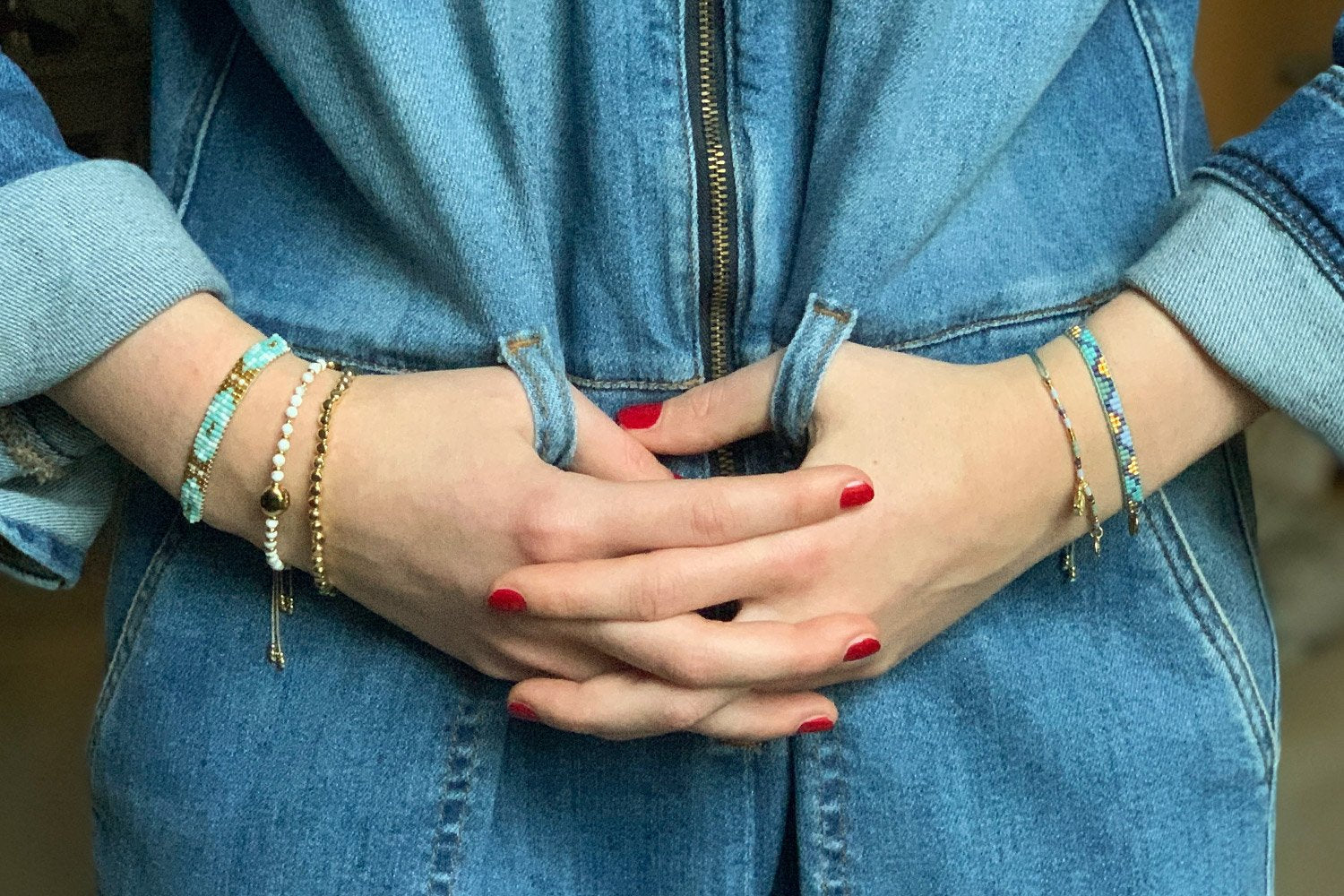 Matira Aqua Beaded Friendship Bracelet - Boho Betty