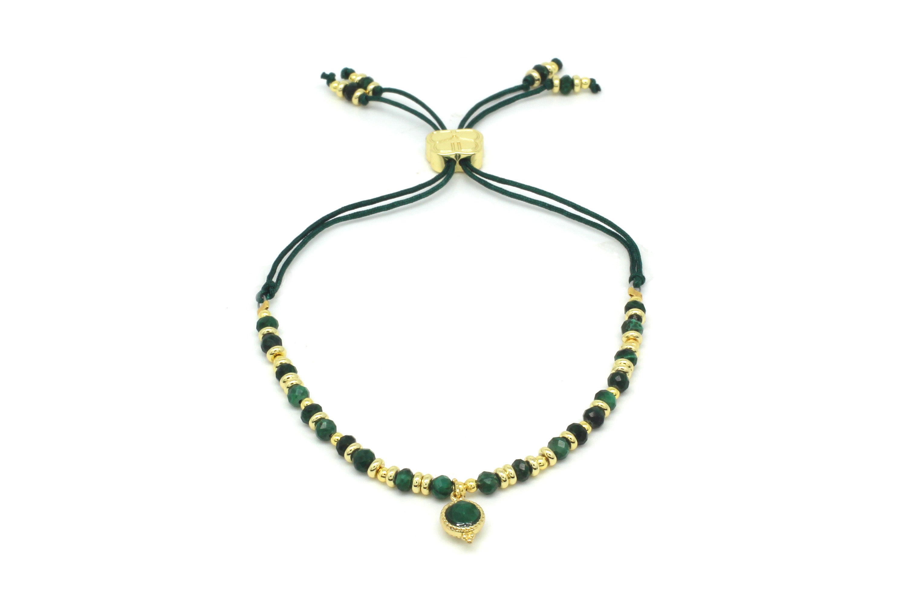 Sense Malachite Gold Beaded Friendship Bracelet