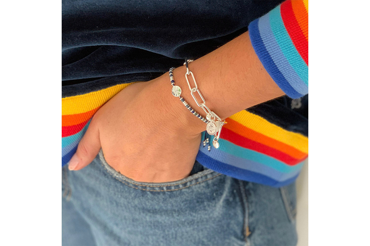 Ukelele Silver Chain Charm Bracelet - Boho Betty