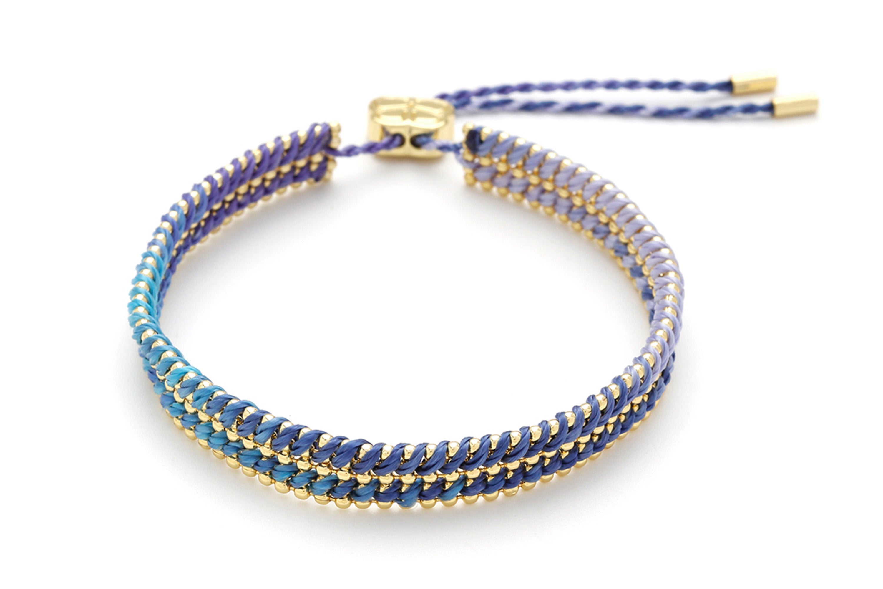 Yolia Purple Ombré & Gold Woven Bracelet