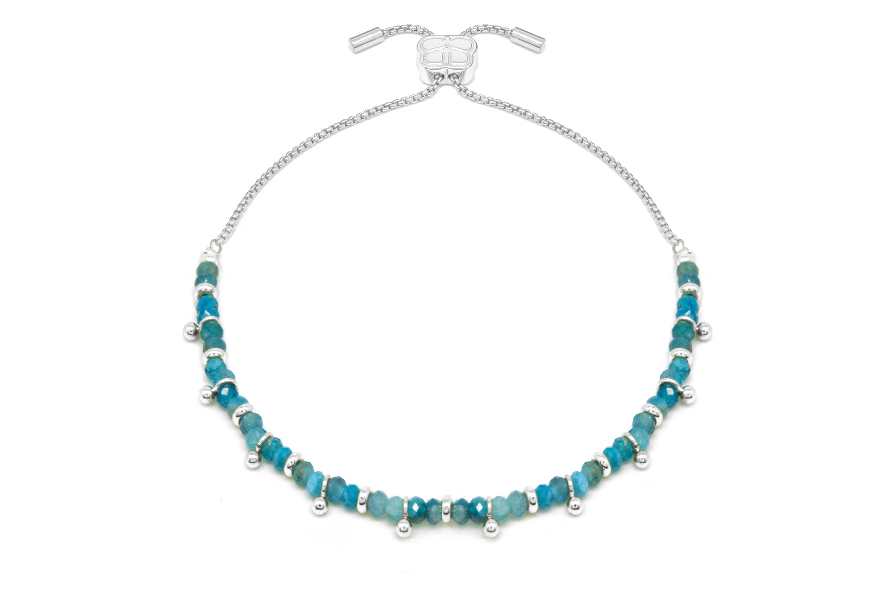 Harmony Apatite Silver Bracelet - Boho Betty